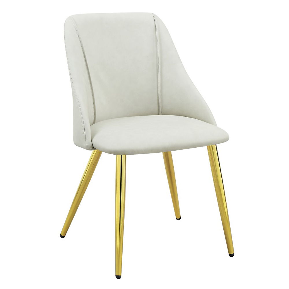 Gaines - Side Chair (Set of 2) - White Synthetic Leather, white