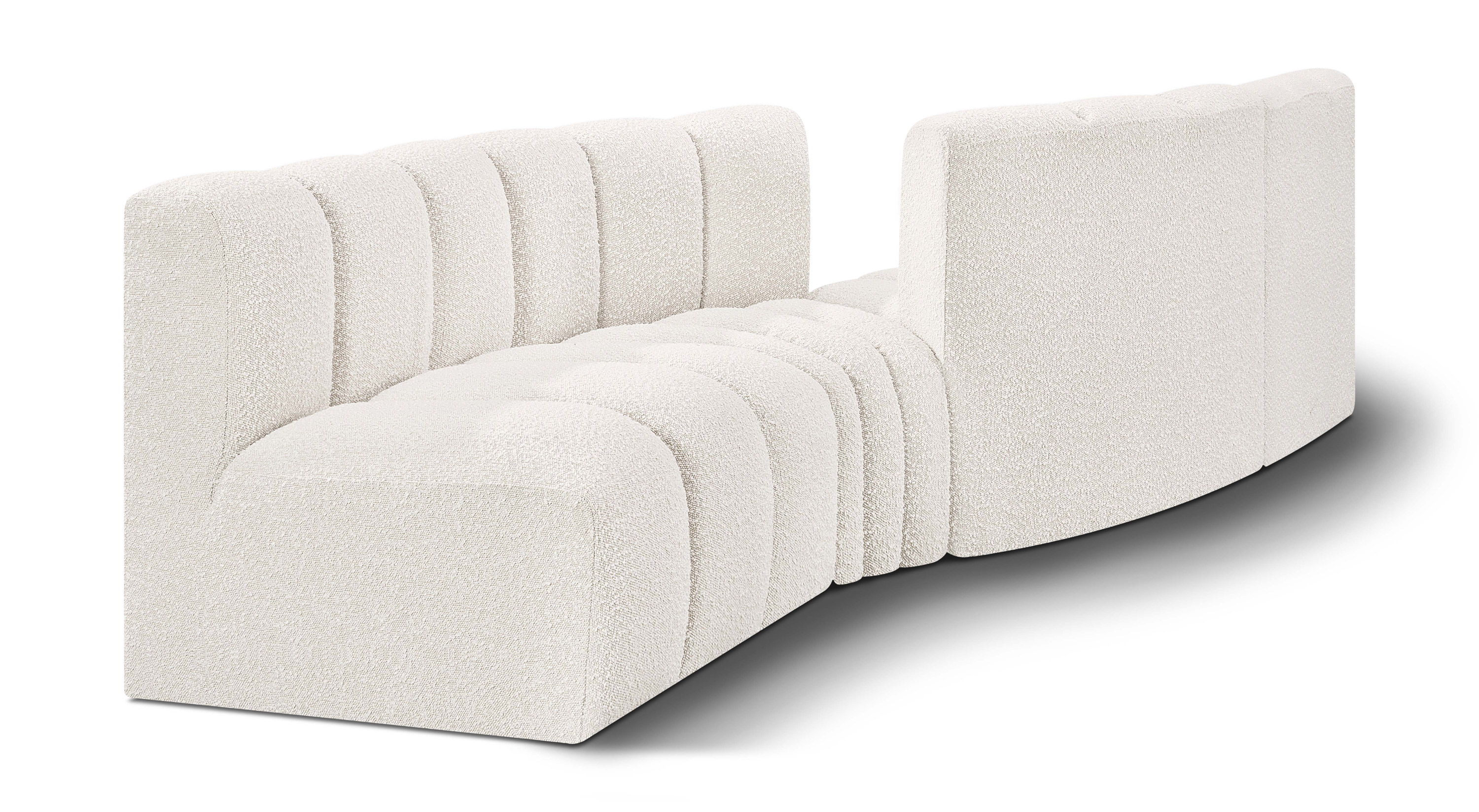 Arc - Boucle Fabric 4 Piece Sofa - Cream
