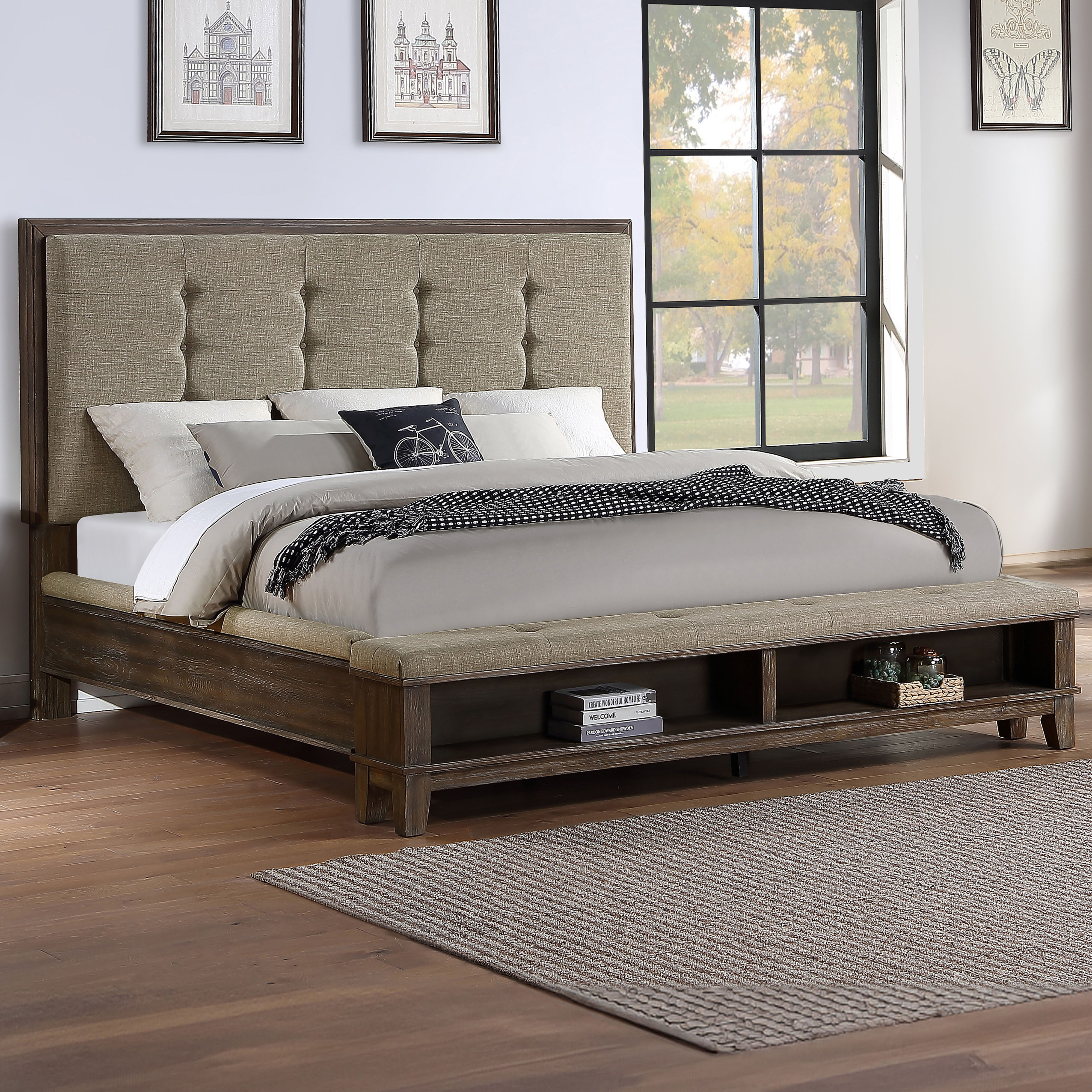 Cagney - 5/0 Queen Bed - Vintage, dark gray
