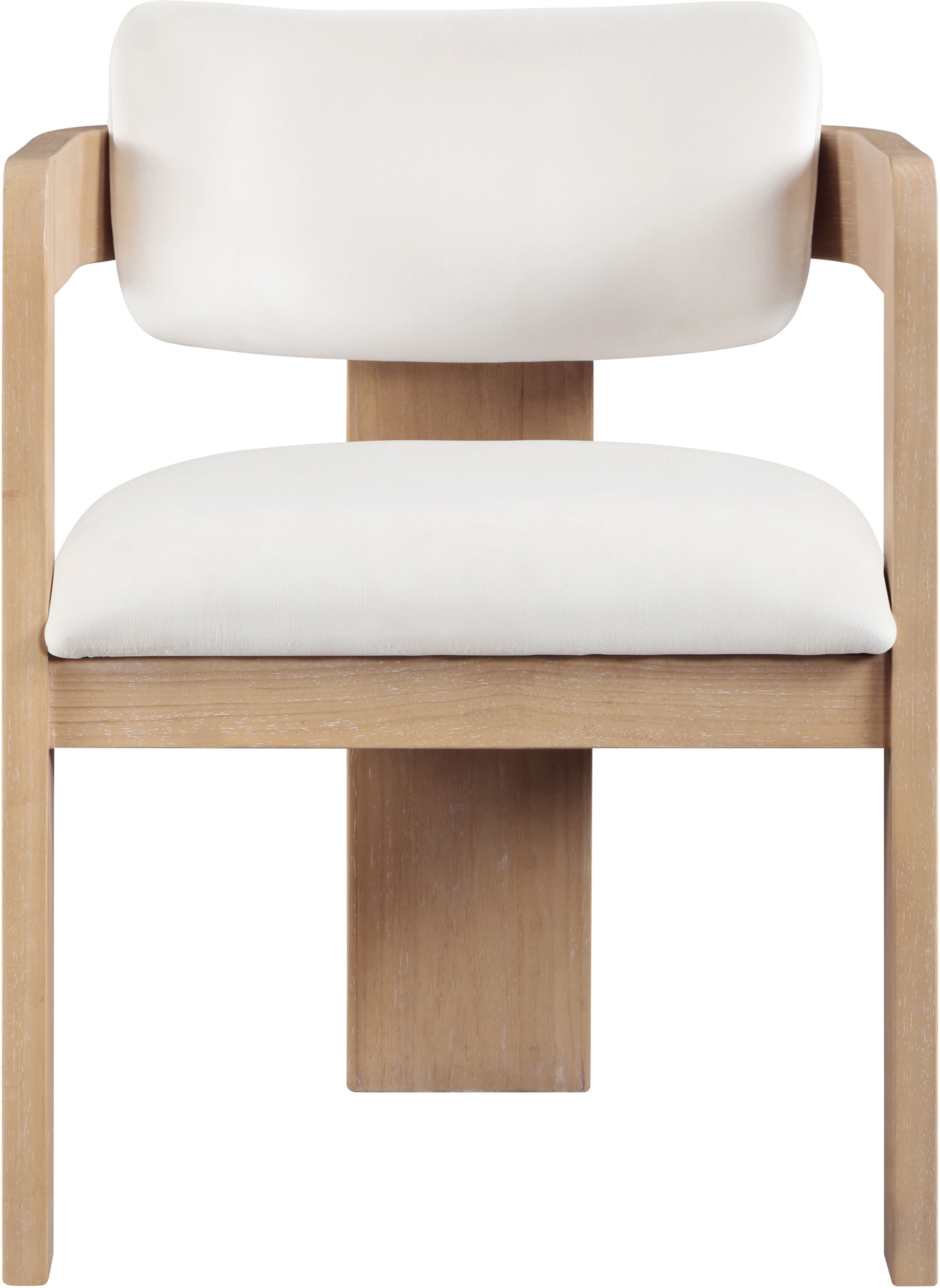 Sacha - Velvet Dining Chair With Natural Base (Set of 2) - Cream