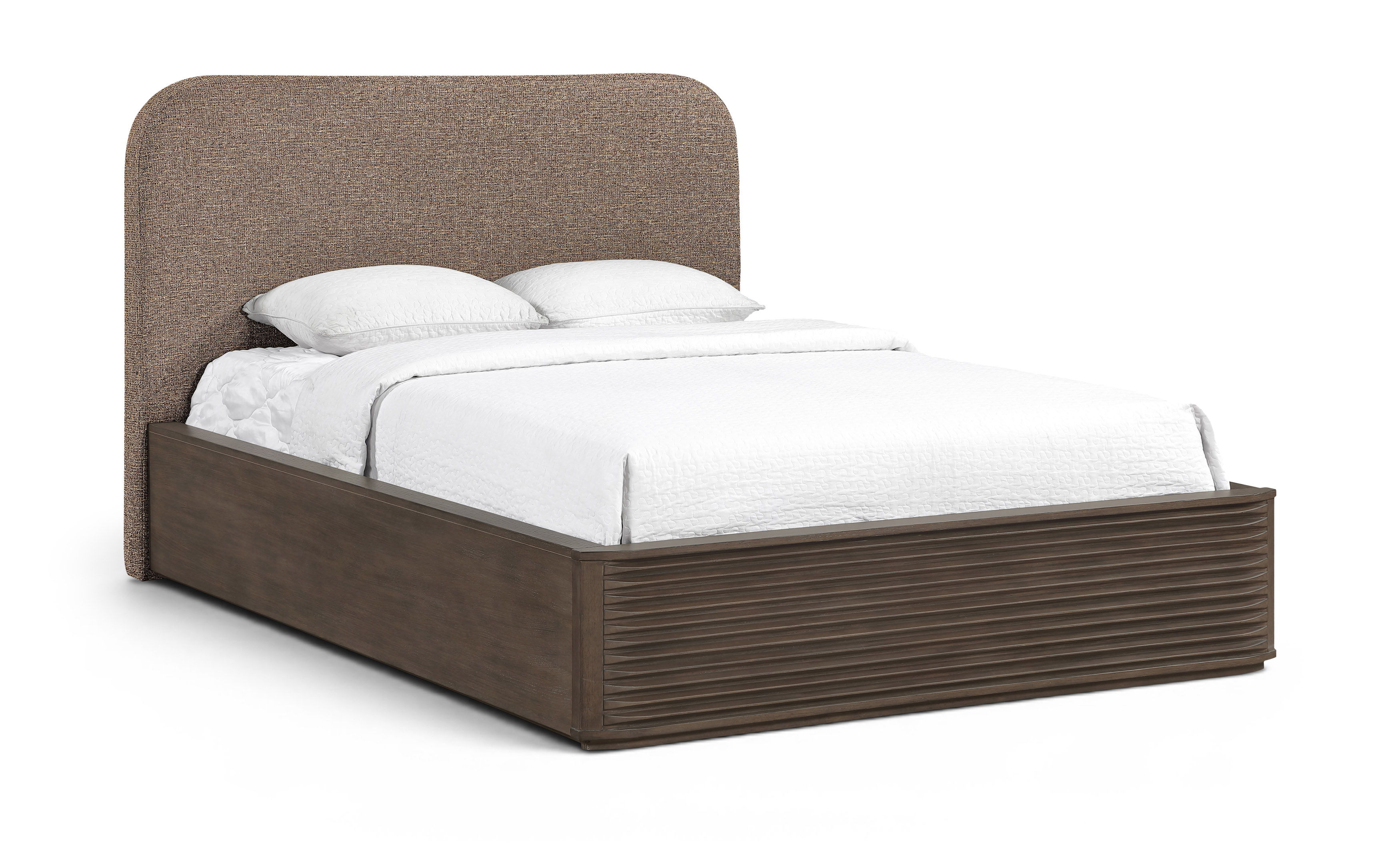 Morino - Interwoven Fabric Upholstered Queen Bed - Brown