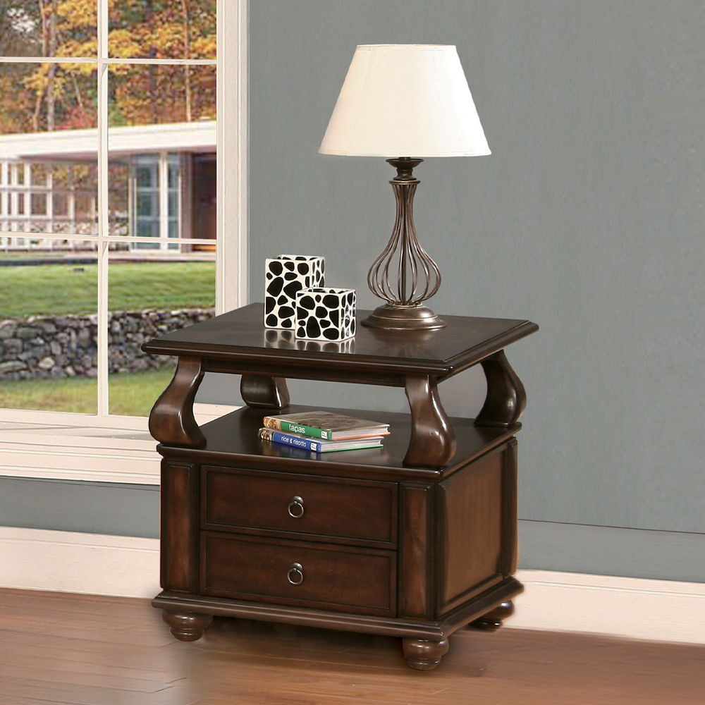 Amado - End Table - Walnut, dark brown