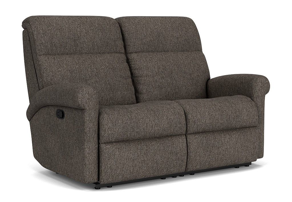 Davis - Transitional Fabric Reclining Loveseat, dark gray