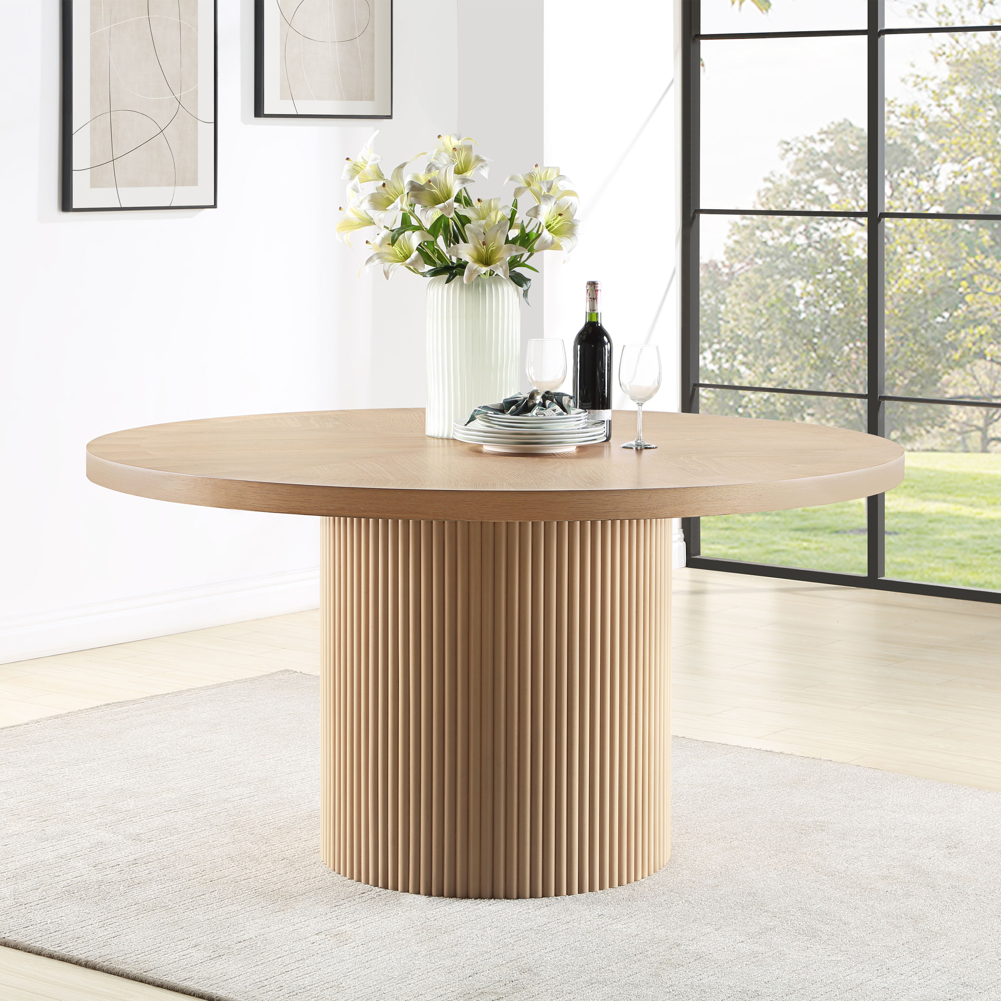 Belinda - Oak Veneer Dining Table - Natural