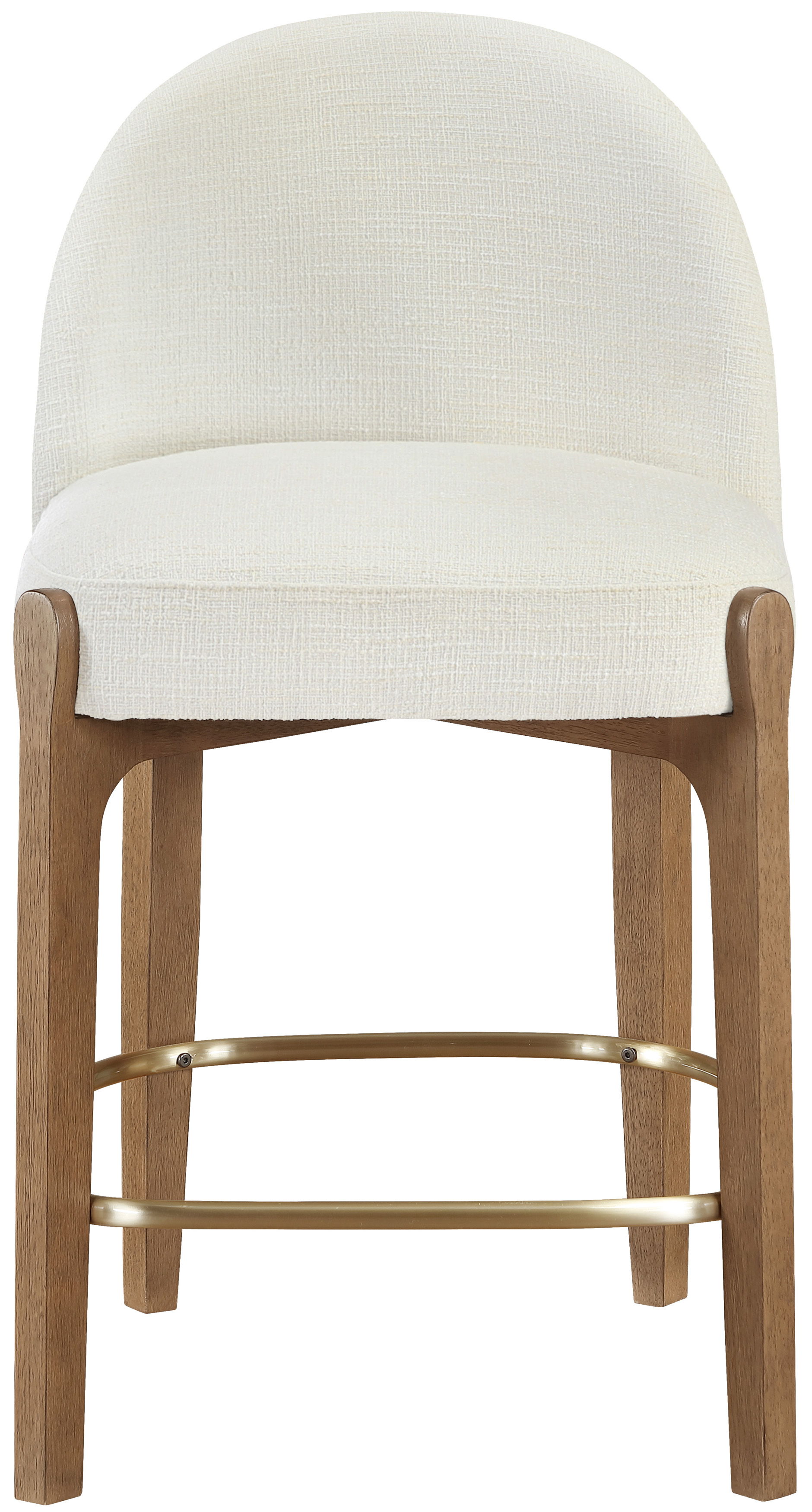 Torino - Fabric Upholstered Counter Stool (Set of 2) - Cream / Brushed Brown