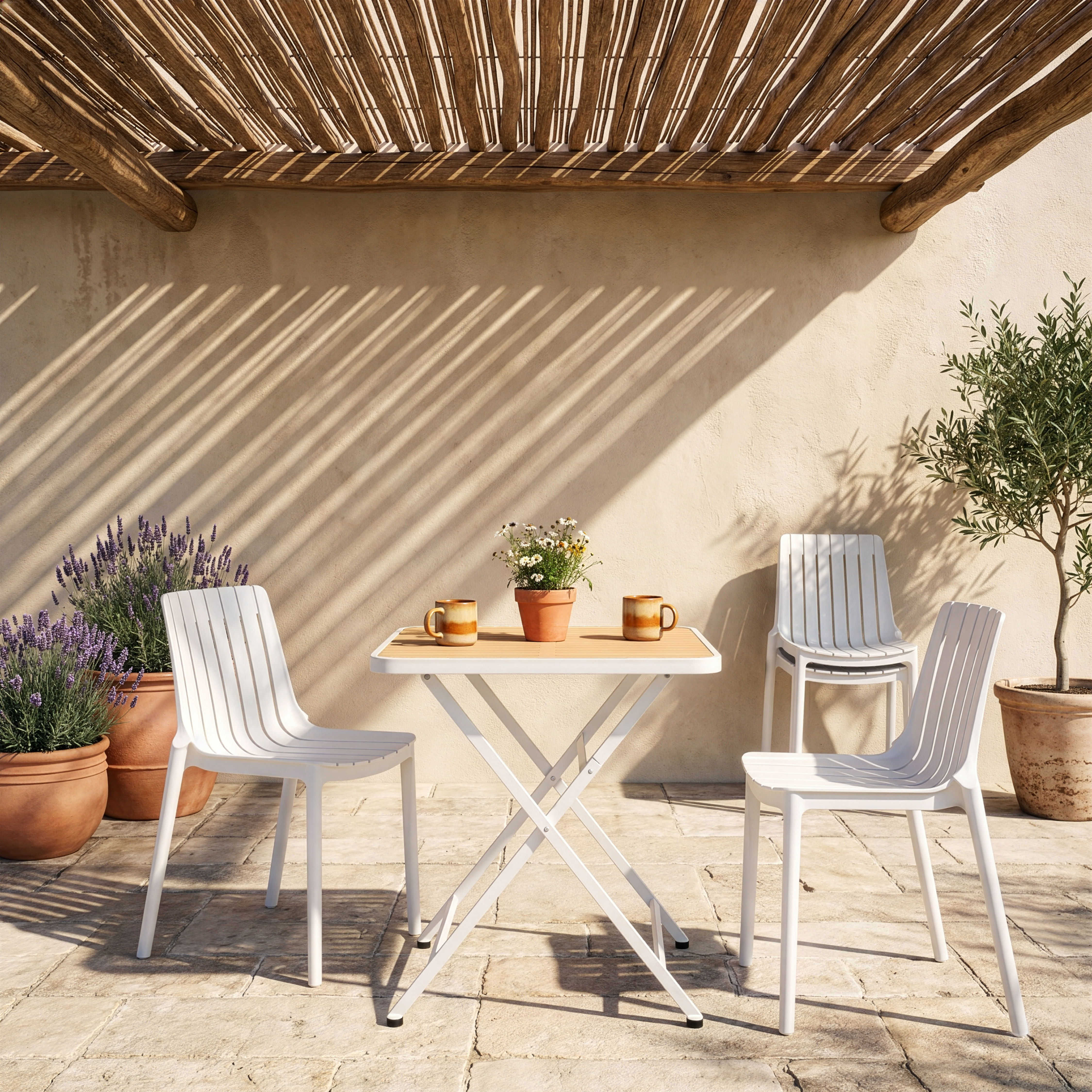 Marilla - Polypropylene Outdoor Patio Dining Chair (Set of 4) - White