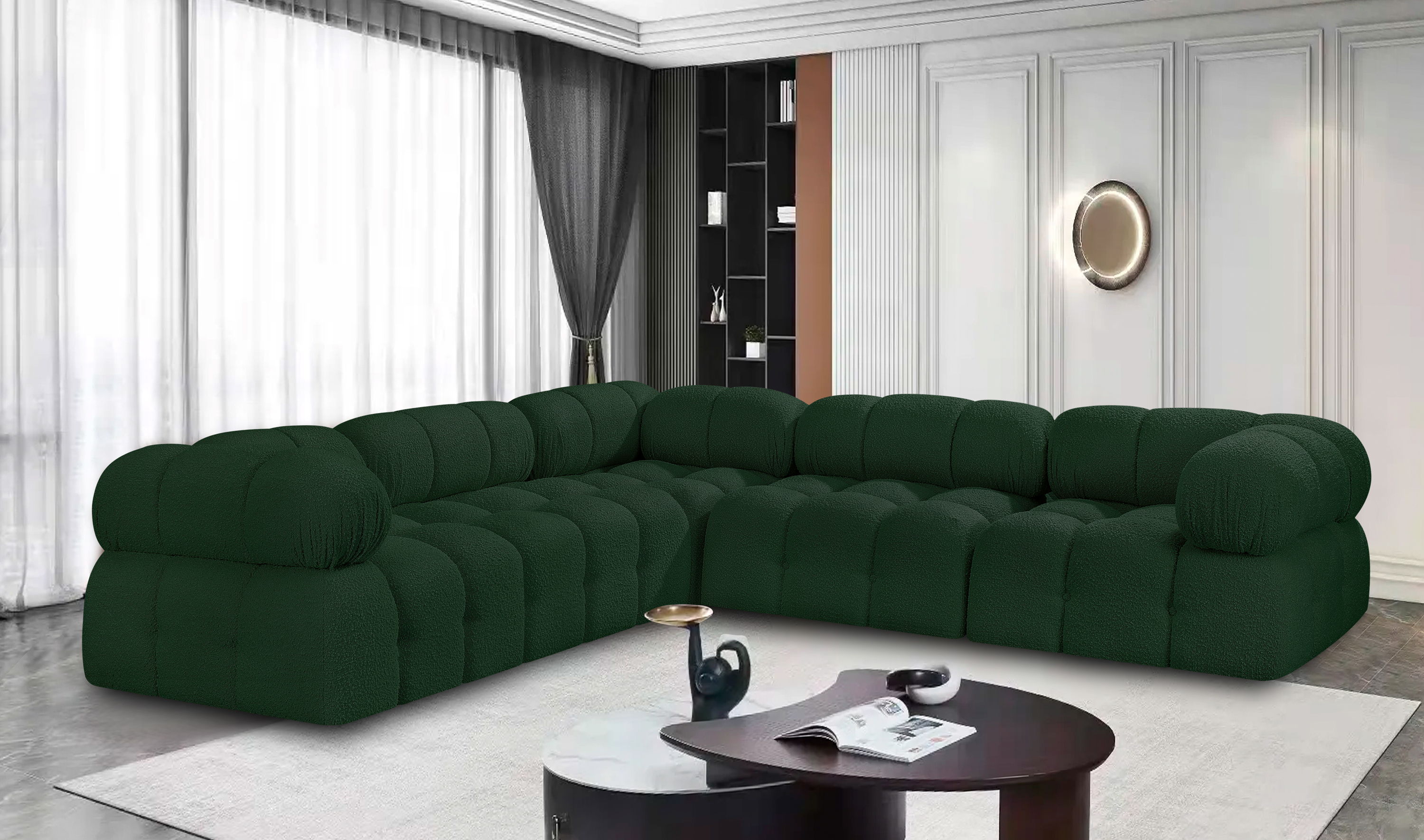 Ames - 5 Piece Modular Sectional - Green
