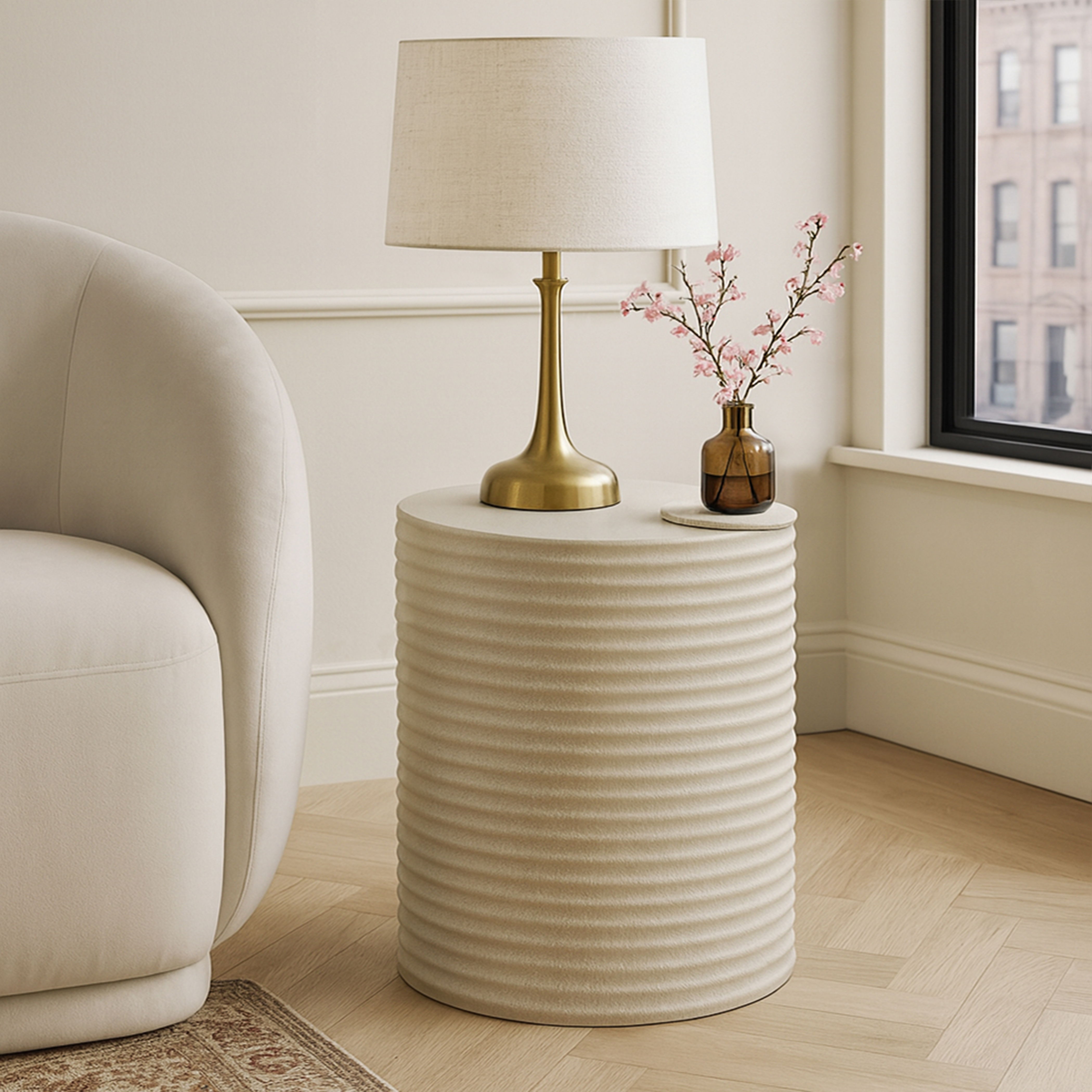 Nobi - Concrete End Table - Beige
