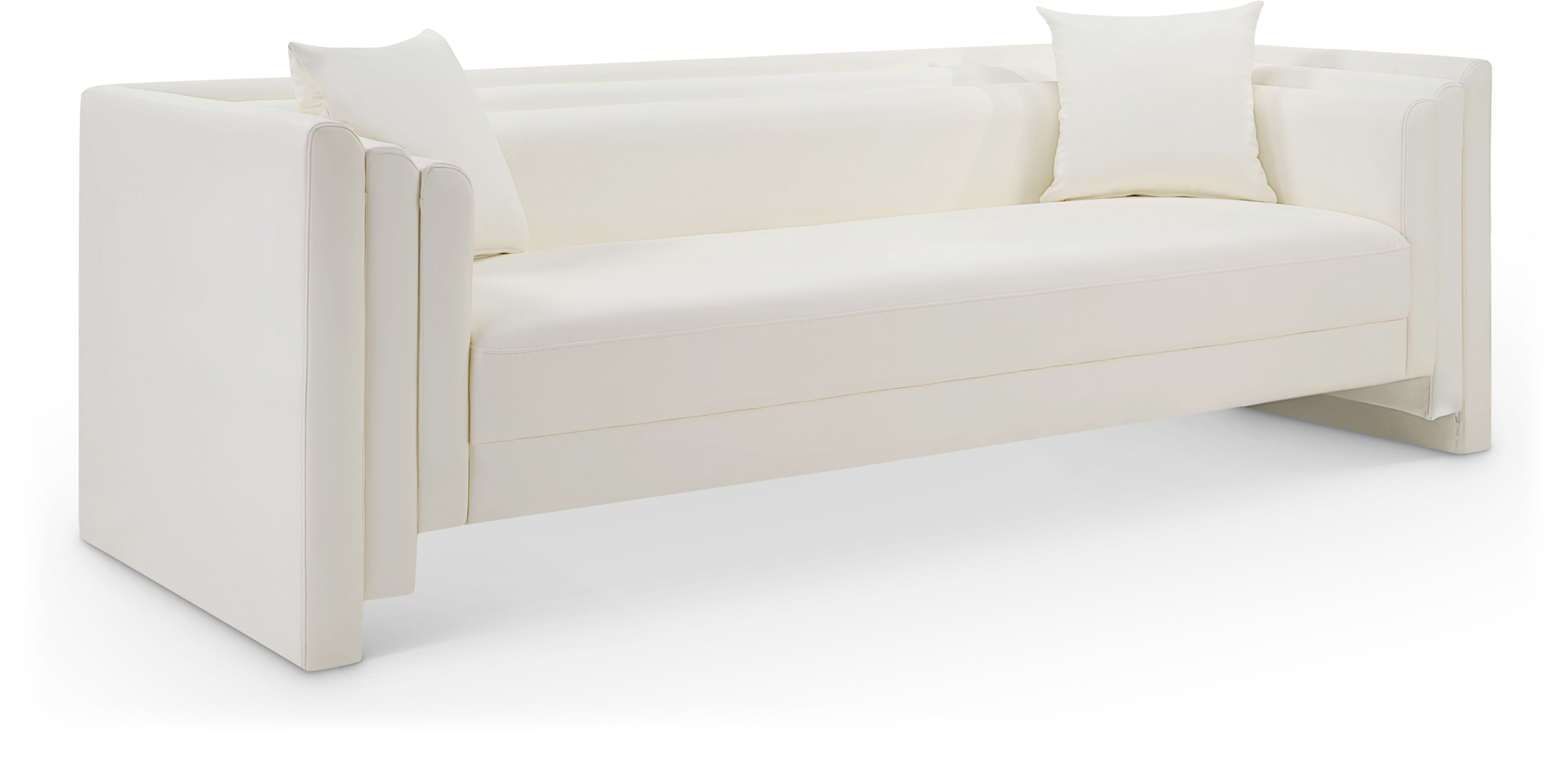 Everett - Vegan Leather 88.5" Upholstered Sofa - Cream