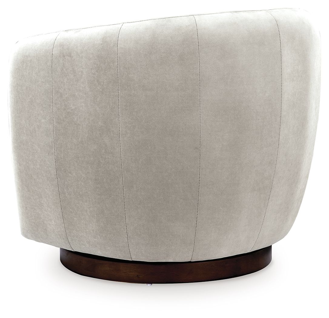 Ashley Furniture Annbury - Swivel Accent Chair - Light Beige - Image 5
