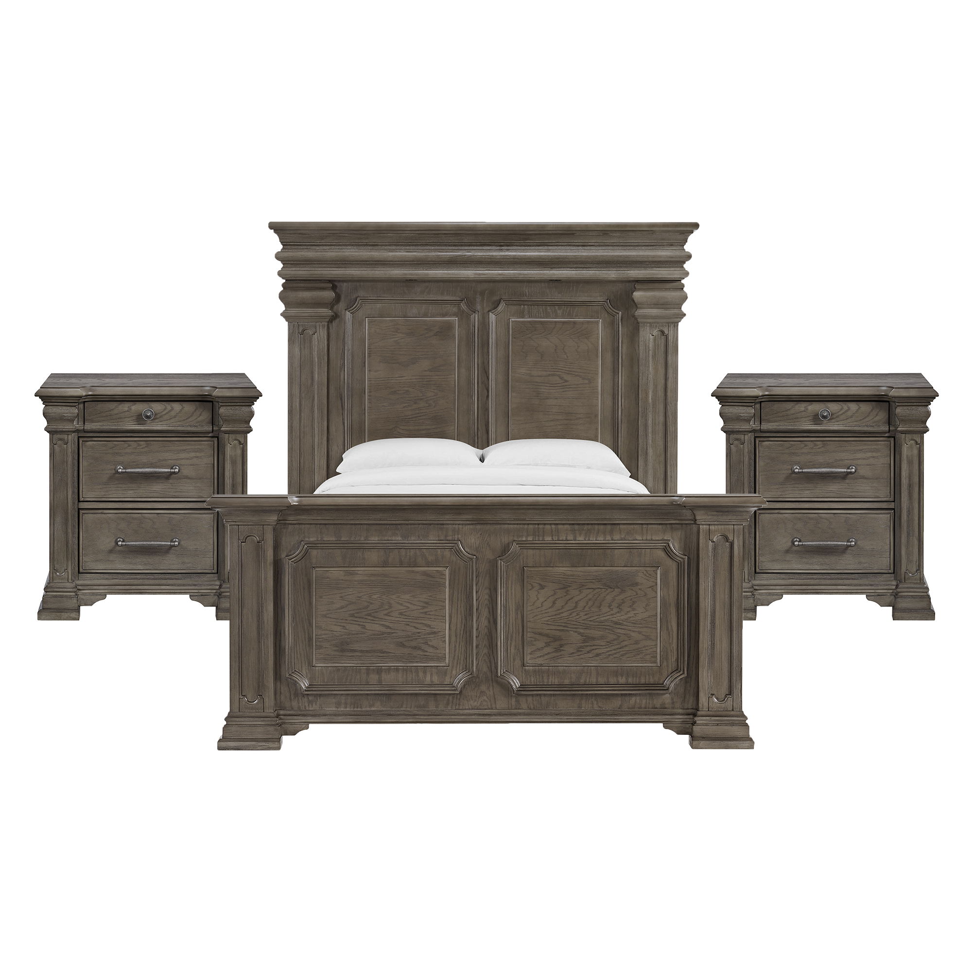 King · 3 Pc · Bedroom Set With 2 Nightstands