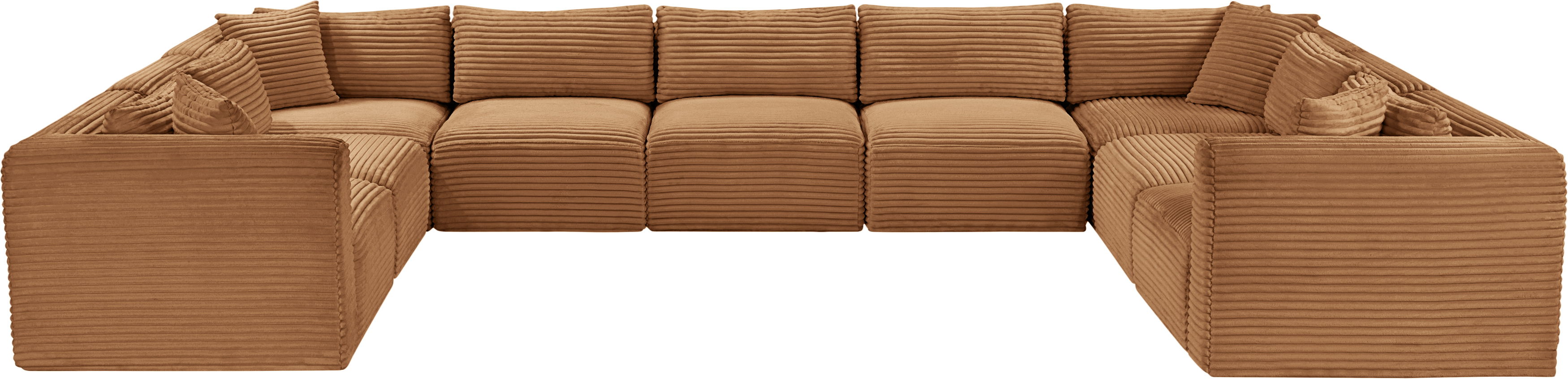 Shaggy - 9 Piece Modular U-Shaped Sectional - Saddle