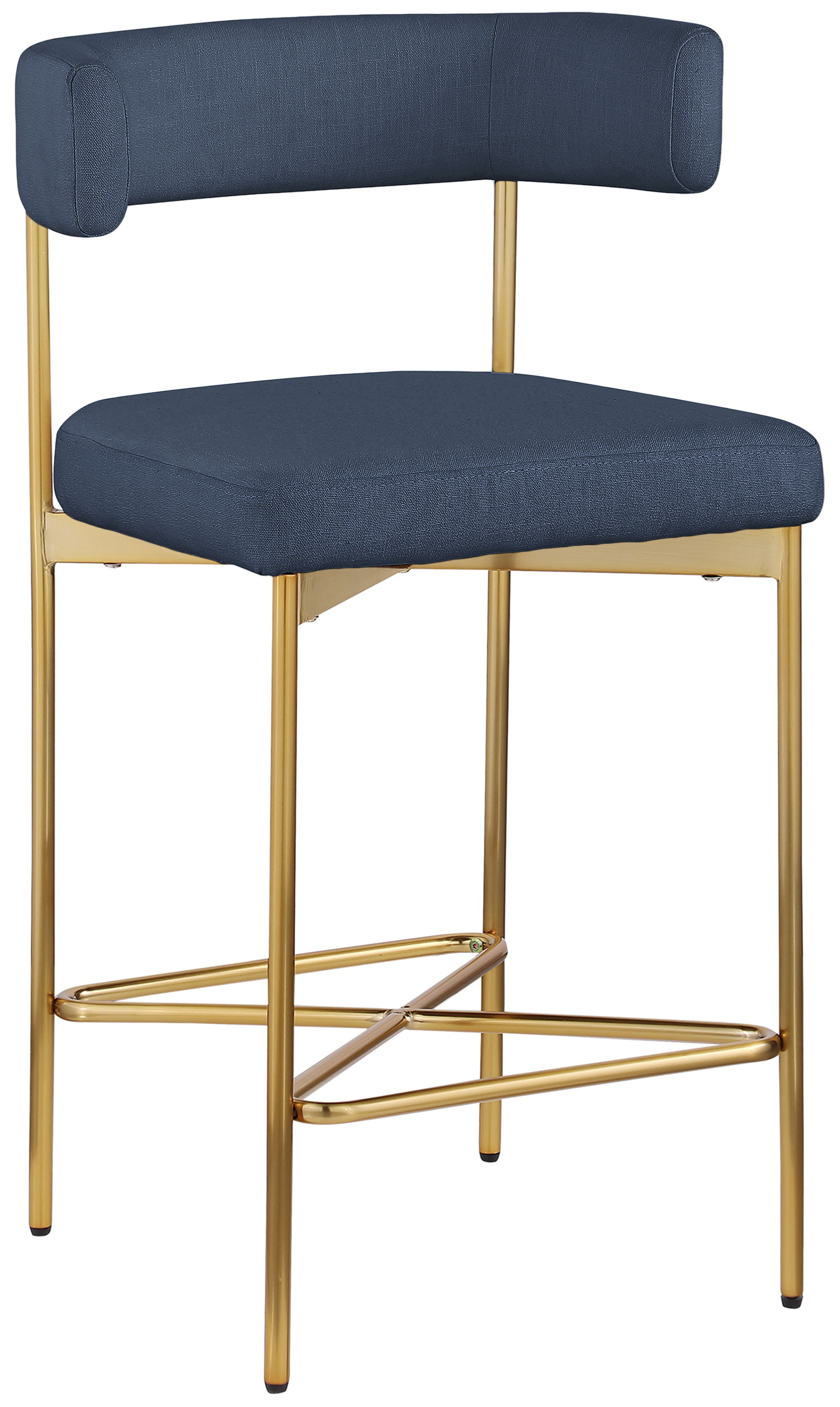 Rivage - Durable Stool With Gold Frame (Set of 2) - Deep Navy