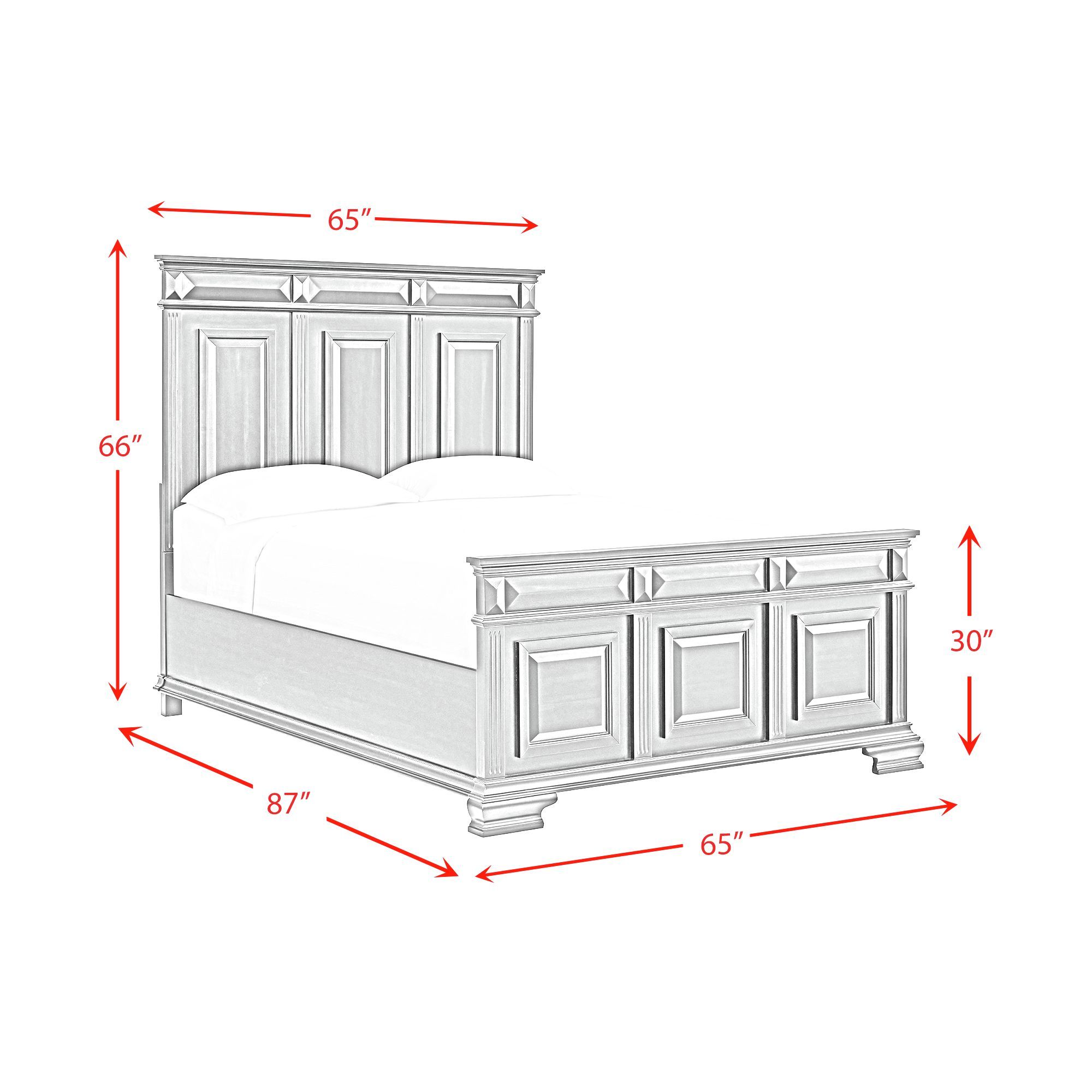 Bridgestone - Queen 4 Piece Bedroom Set - Antique White