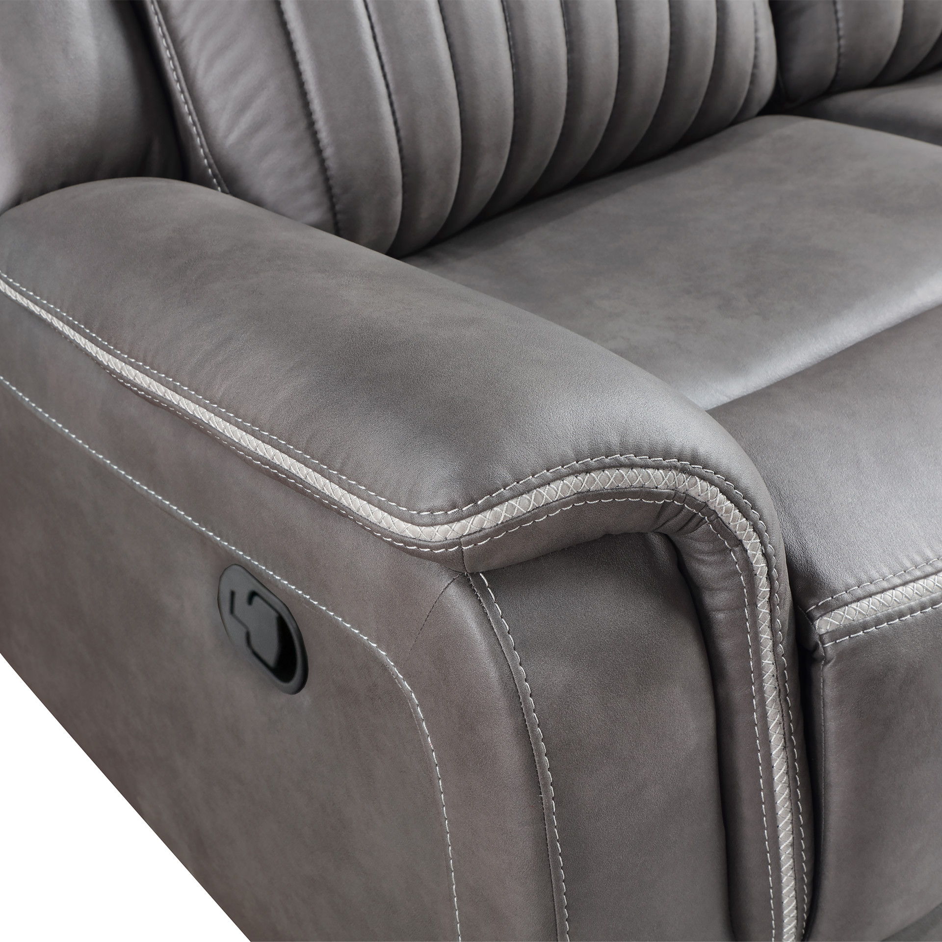 Enzo - Sofa With Dual Recliner - Gray, dark gray, view 6