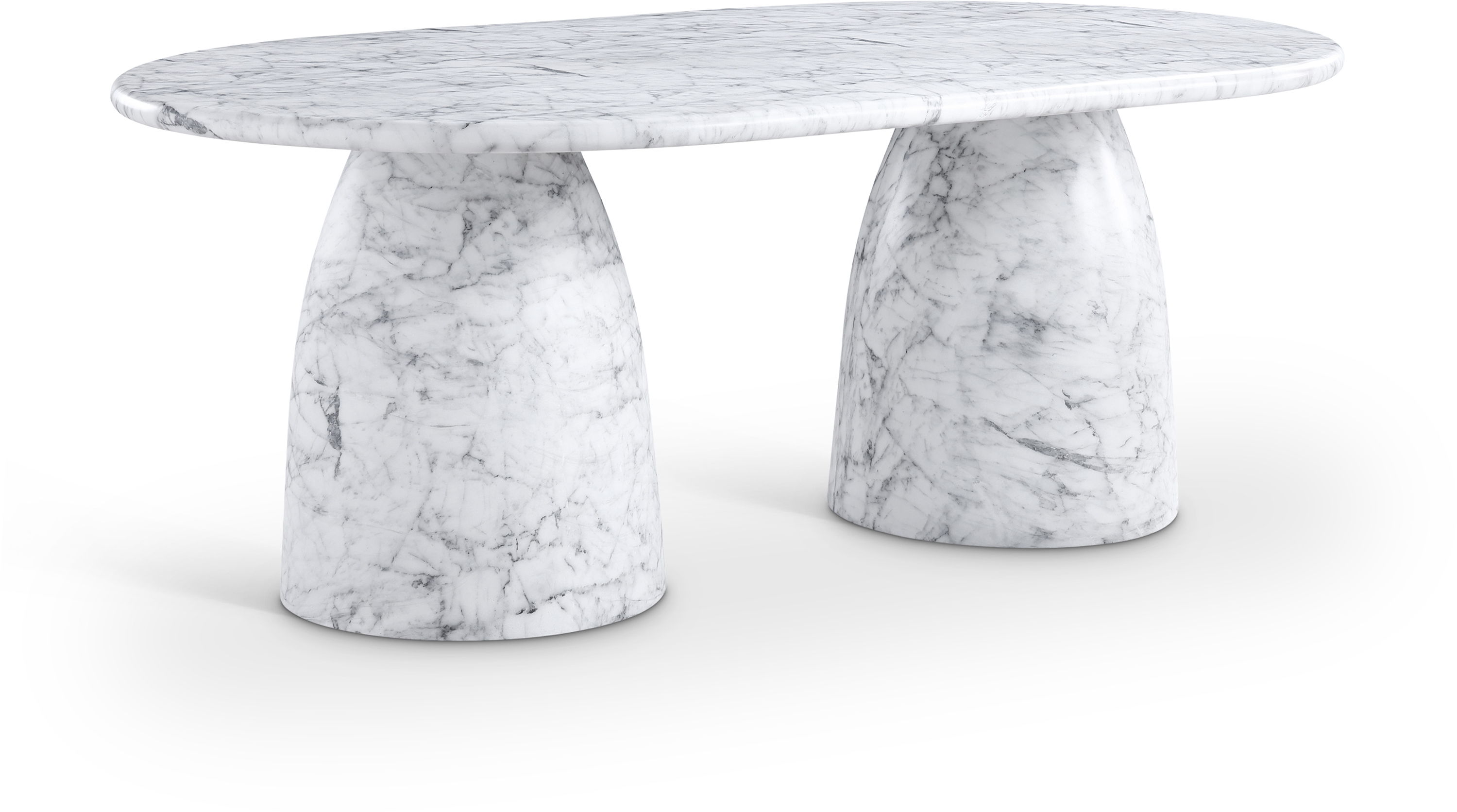 Cosenza - 78" Marble Finish Concrete Dining Table - White