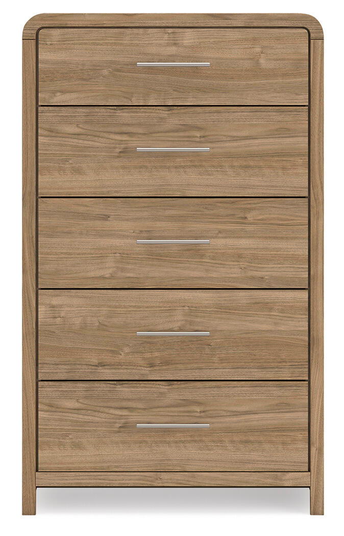 Ashley Furniture Gramburg - Five Drawer Chest - Warm Natural Brown - Image 5