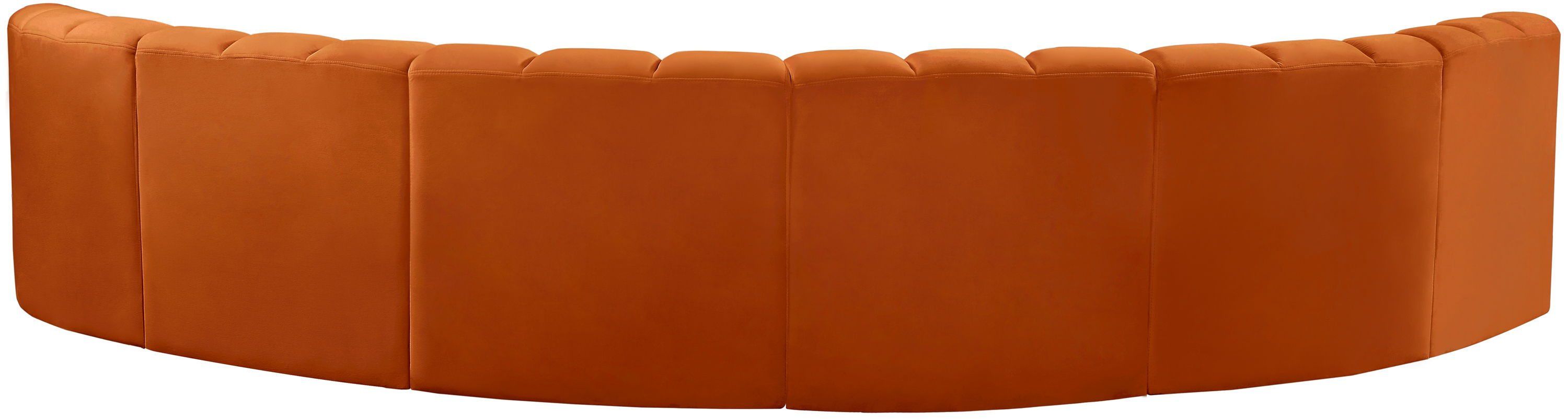 Arc - Velvet 6 Piece U-Shaped Modular Sofa - Cognac