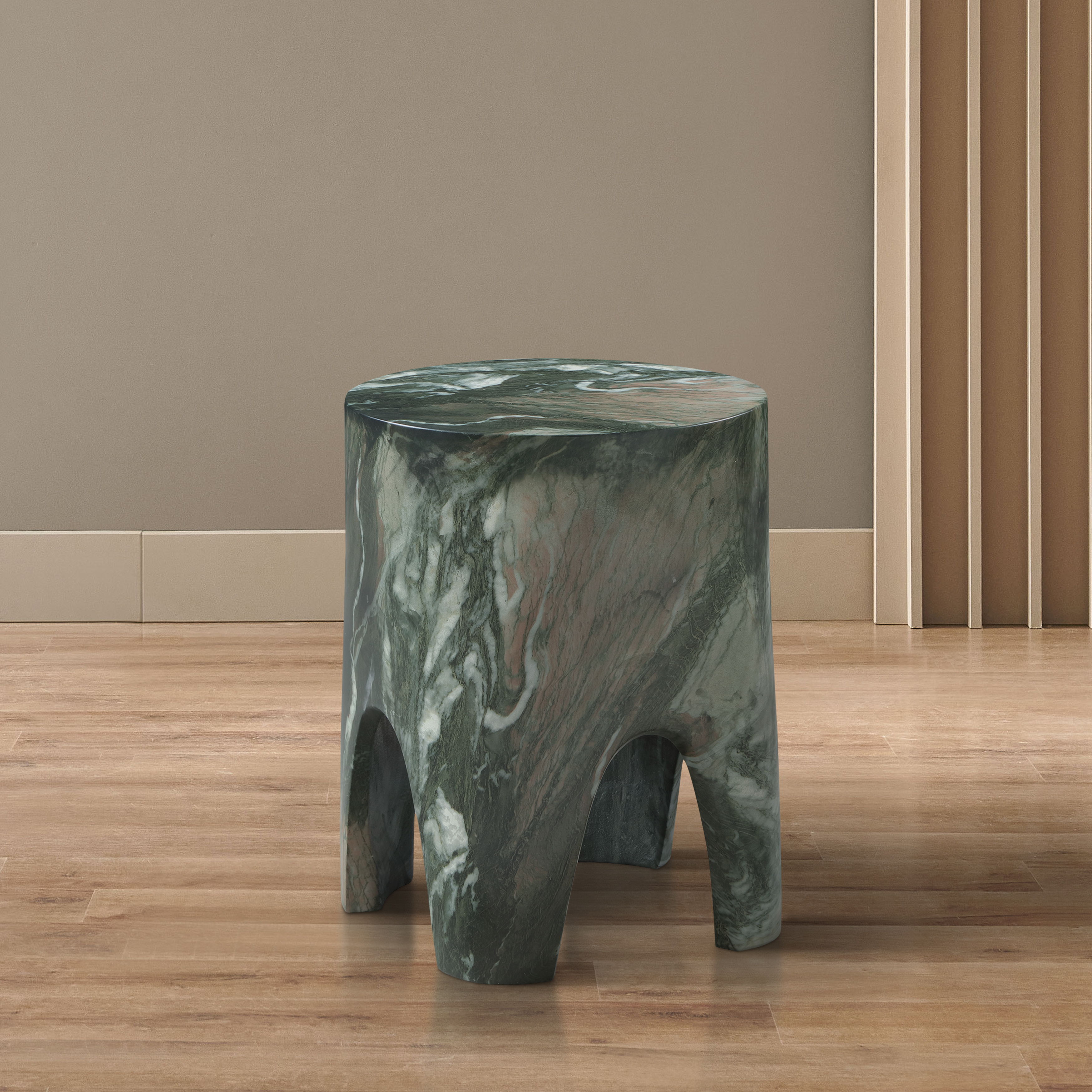 Foligno - Marble Finish Concrete End Table - Green