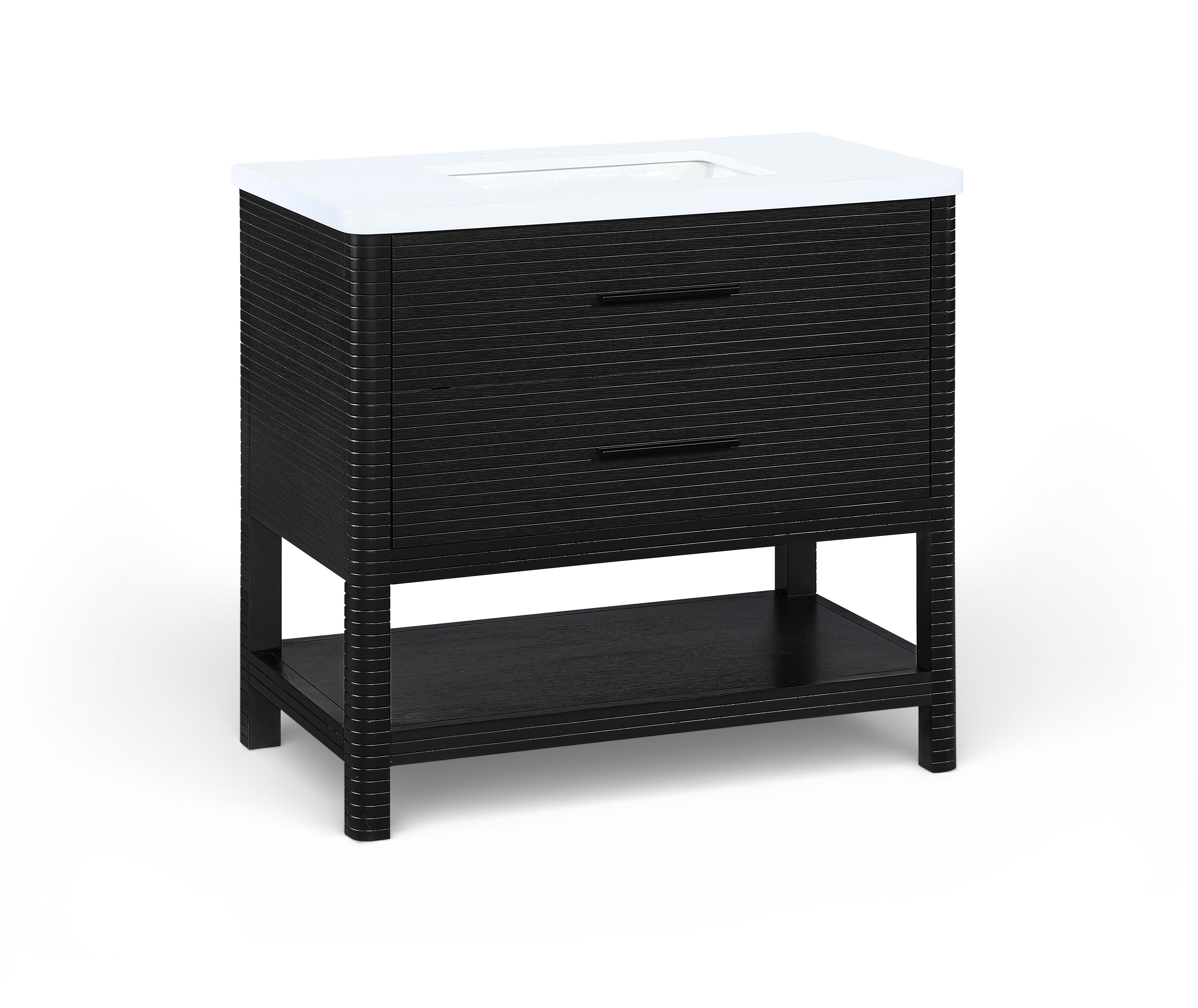 Oakwell - 36'' Bathroom Vanity - Black / White