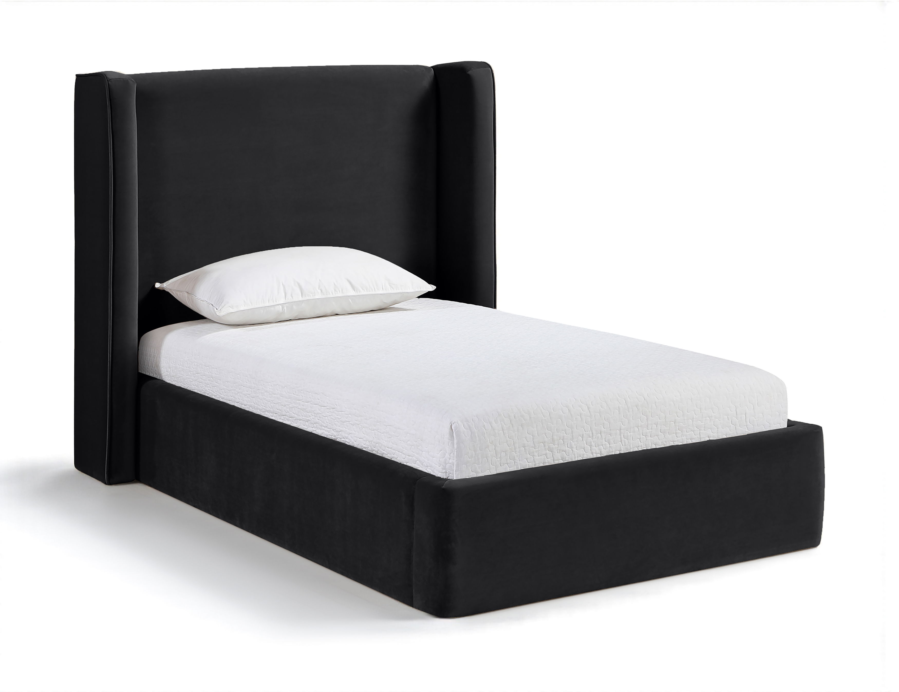 Kendall - Velvet Upholstered Twin Bed - Black