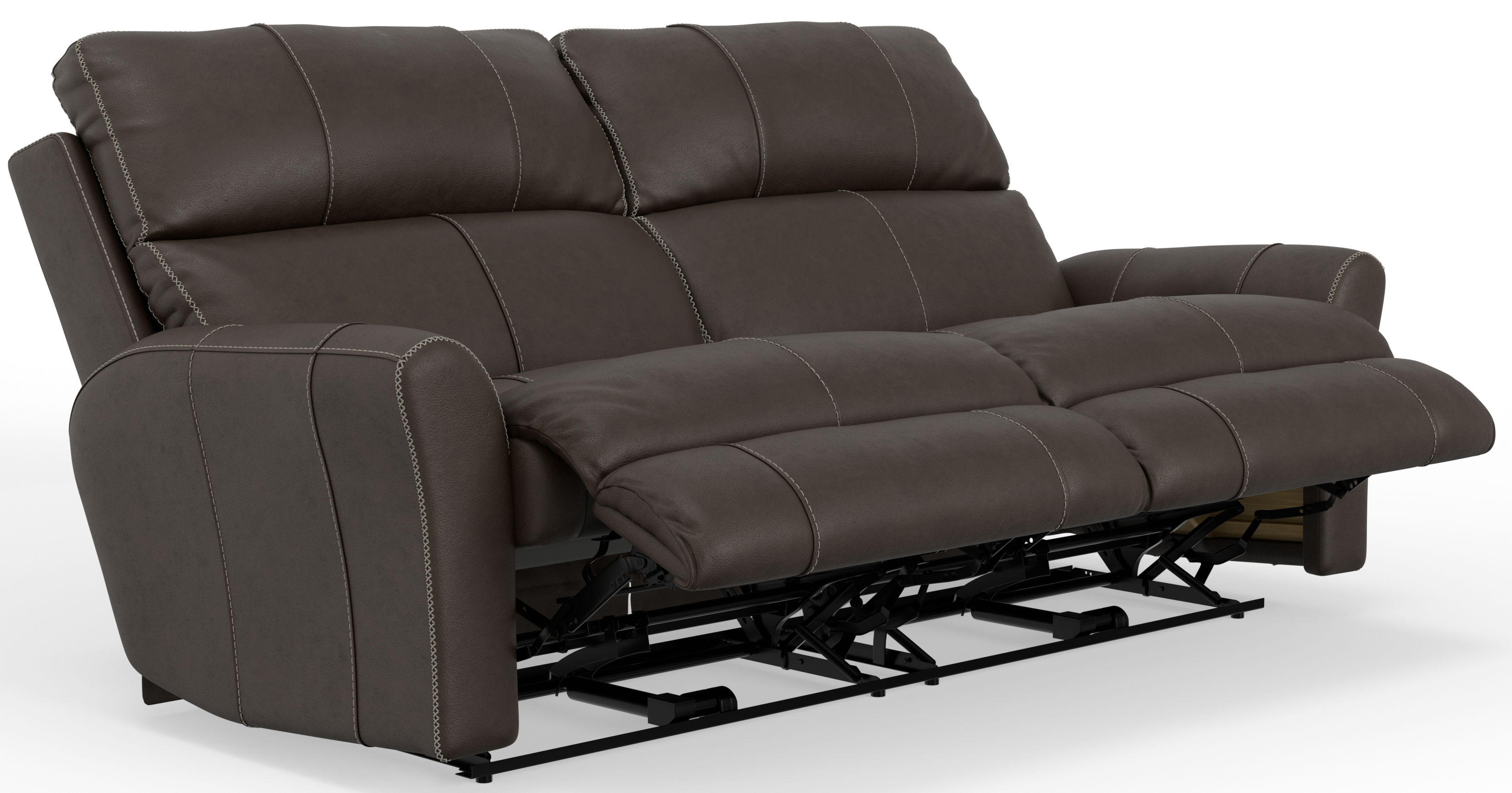 Fredda - Italian Leather Match Power Zero Gravity Reclining Sofa With Power Adjustable Headrest - Coffee