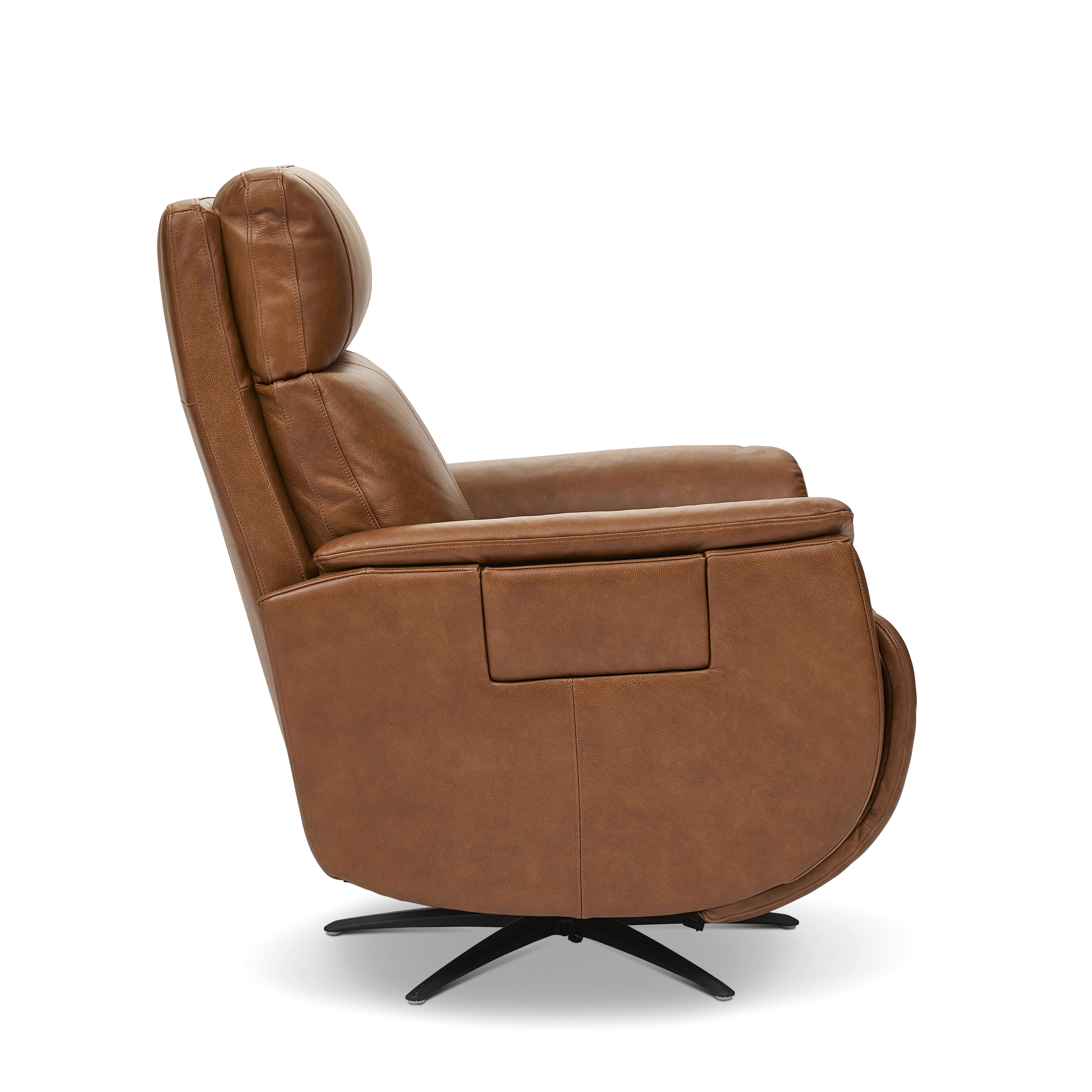 Cove - Power Swivel Recliner With Power Headrest, Lumbar, Heat, & Massage - Autumn, dark brown, view 3