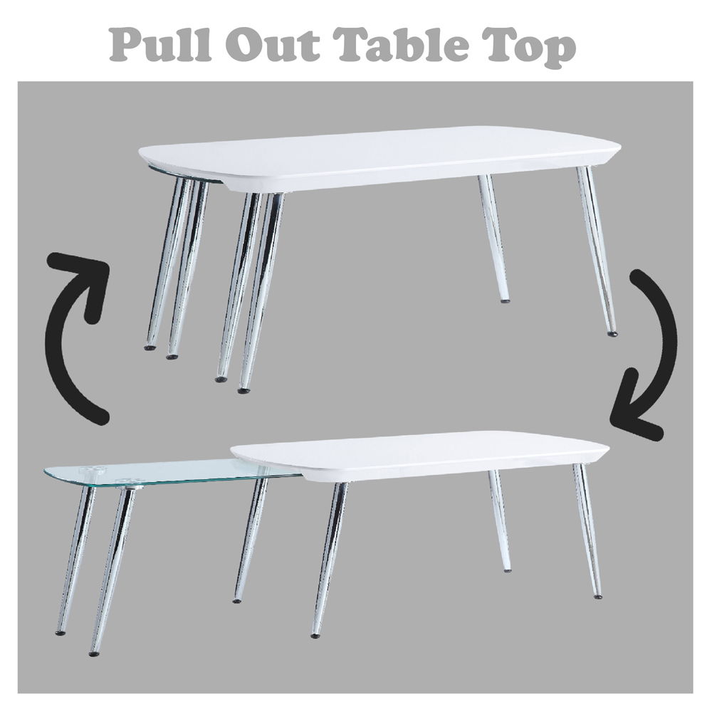 Patina - Coffee Table - White & Chrome, white, view 8