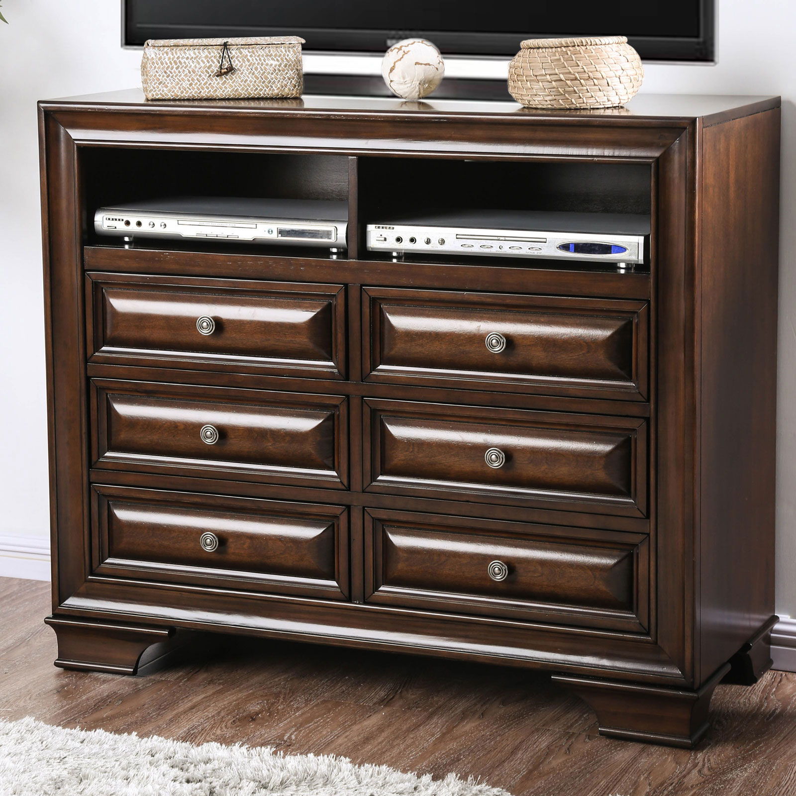 Brandt Media Chest Brown Cherry New Lots Furniture Online Store