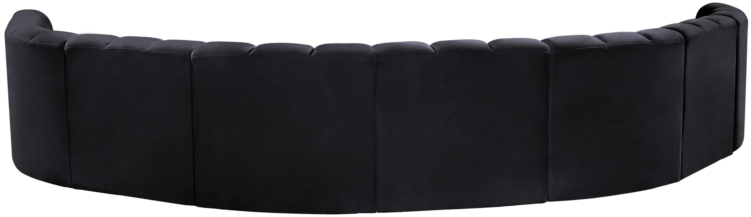 Arc - Velvet 8 Piece U-Shaped Modular Sofa - Black