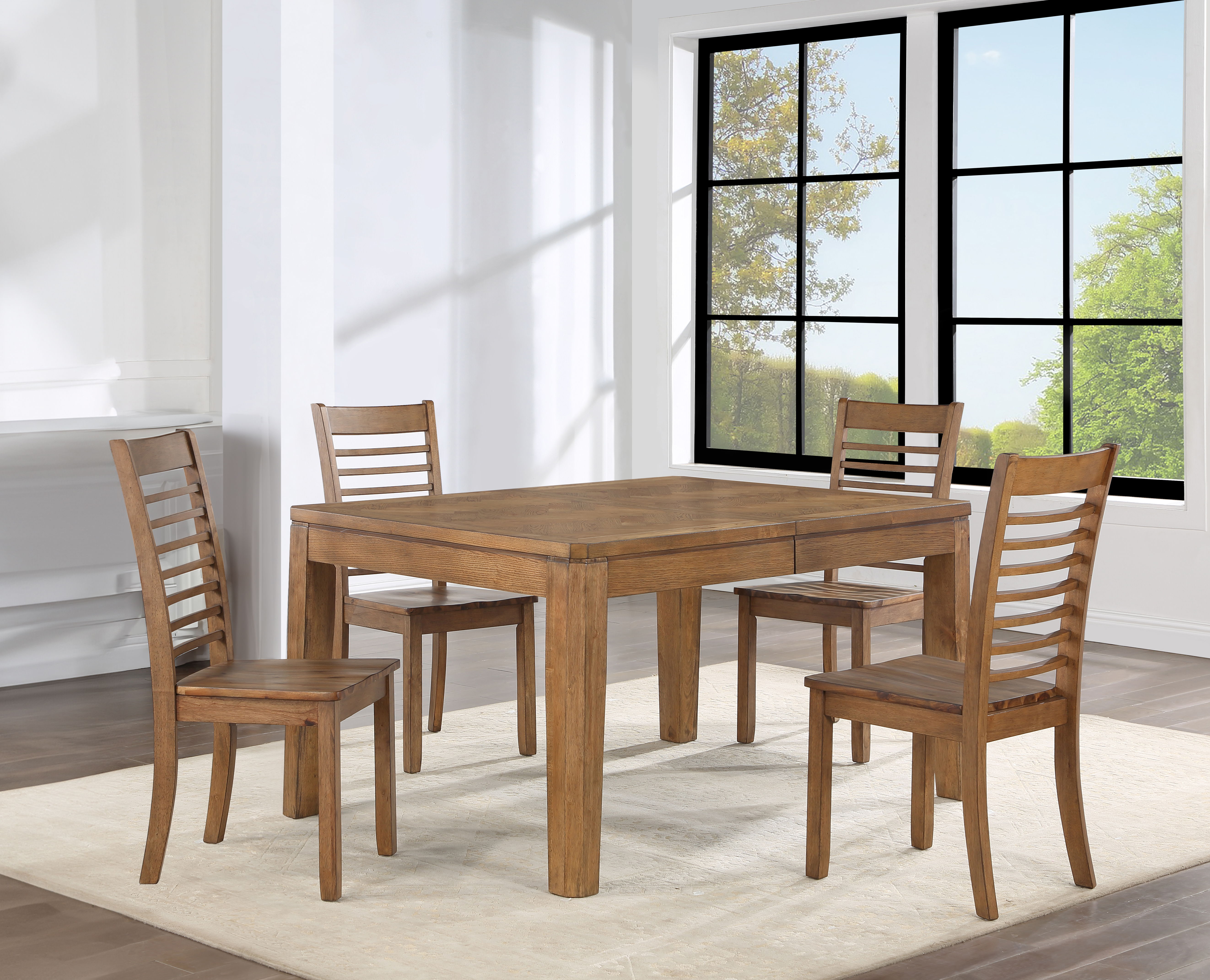 Ally - 5 Piece Dining Set (Dining Table, 4 Side Chairs) - Tan Image