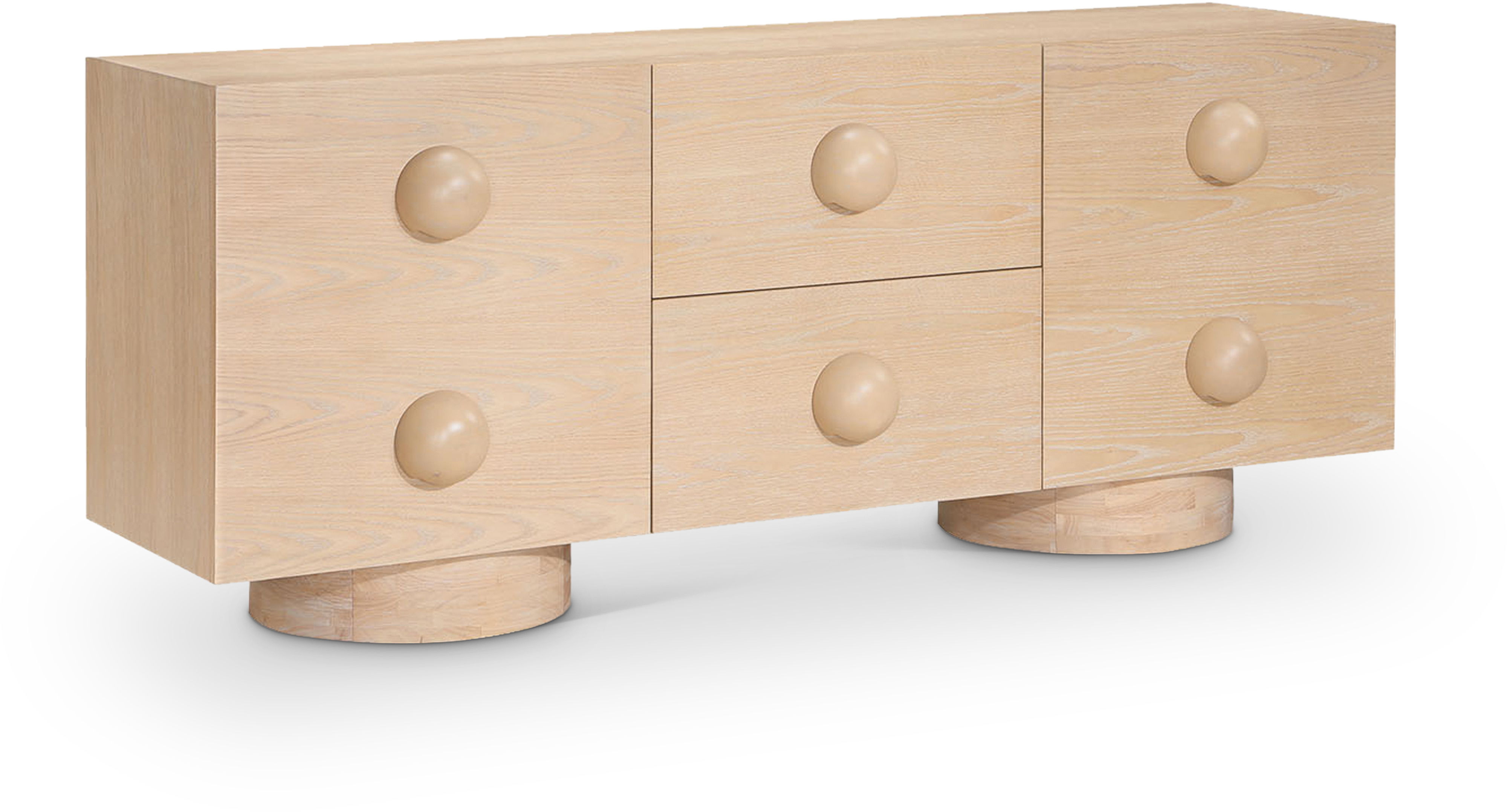 Bubble - Rubberwood with Oak Veneer Sideboard / Buffet - Natural