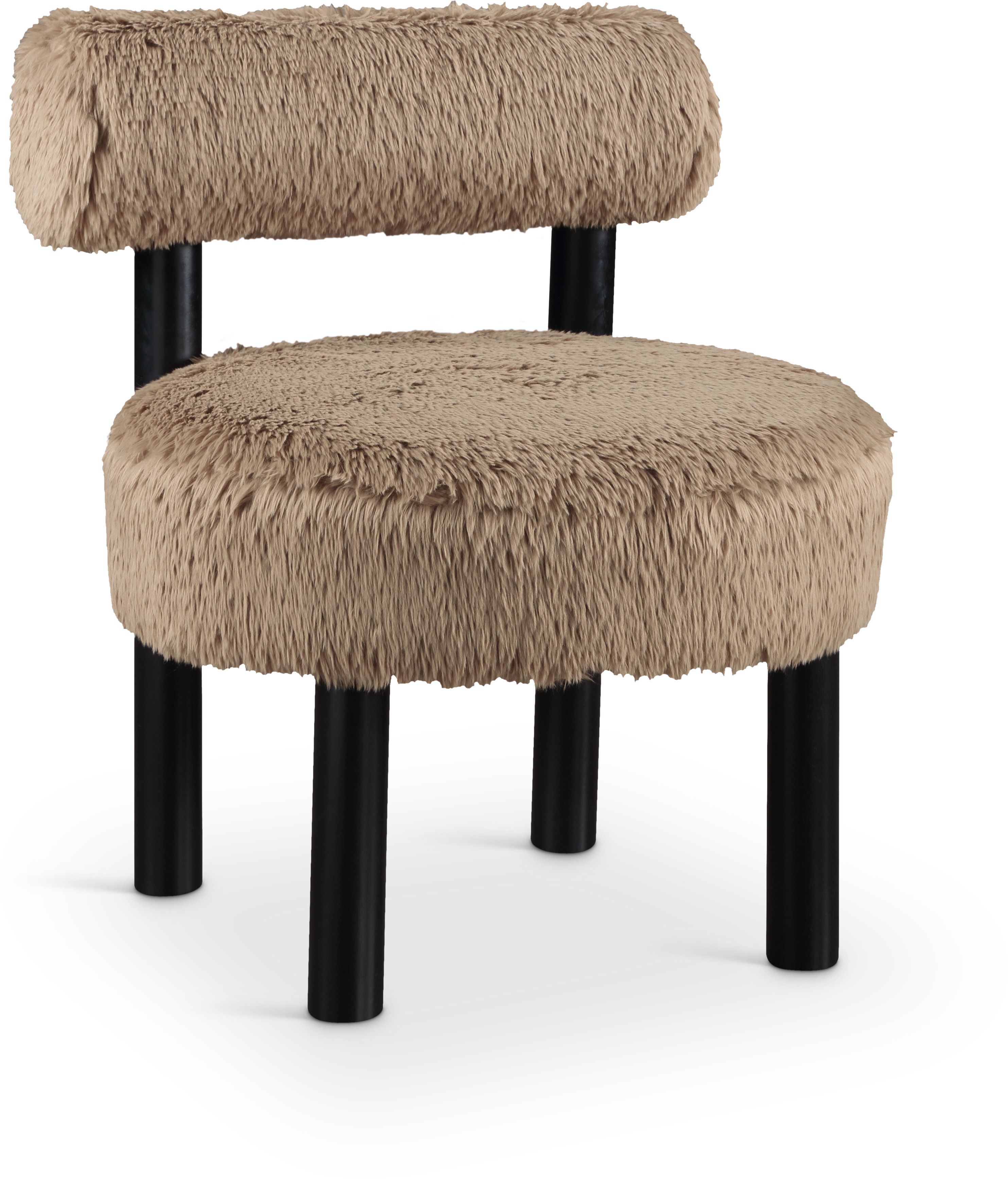 Ambre - Vegan Shearling Fabric Upholstered Accent Chair - Tan