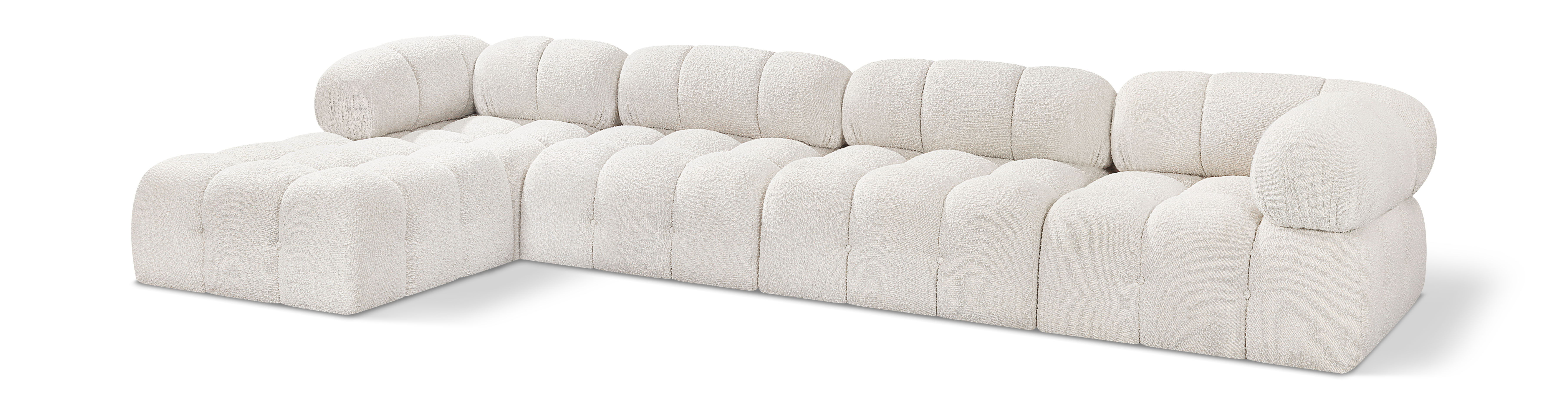 Ames - 5 Piece Fabric Modular Sectional - Cream