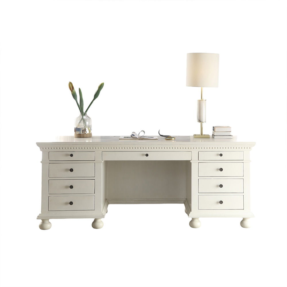 Gustave - Executive Writing Desk - Cream, beige, view 2