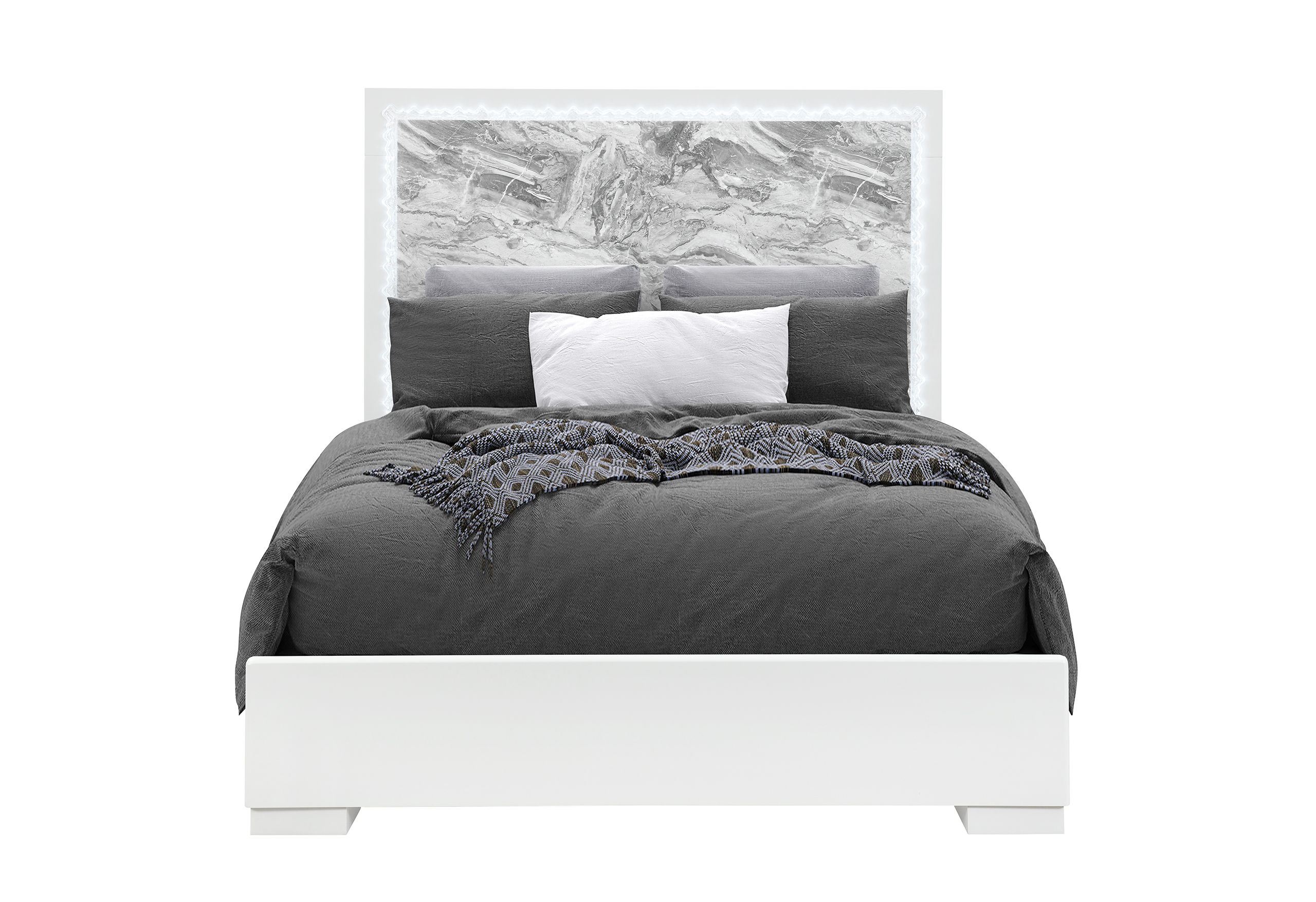 Naomi - 5 Piece Full Bedroom Set - Silver