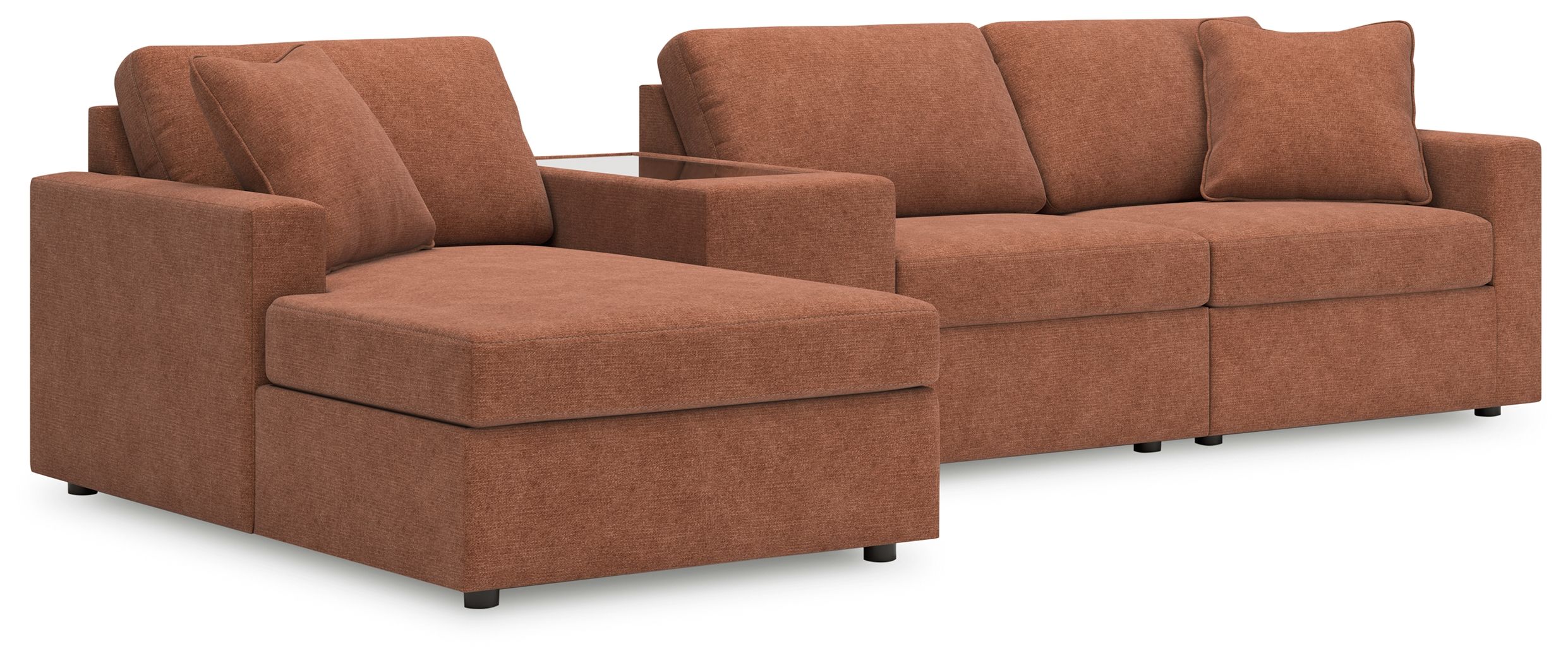 4 Pc · Sectional With Laf Corner Chaise And Storage Console