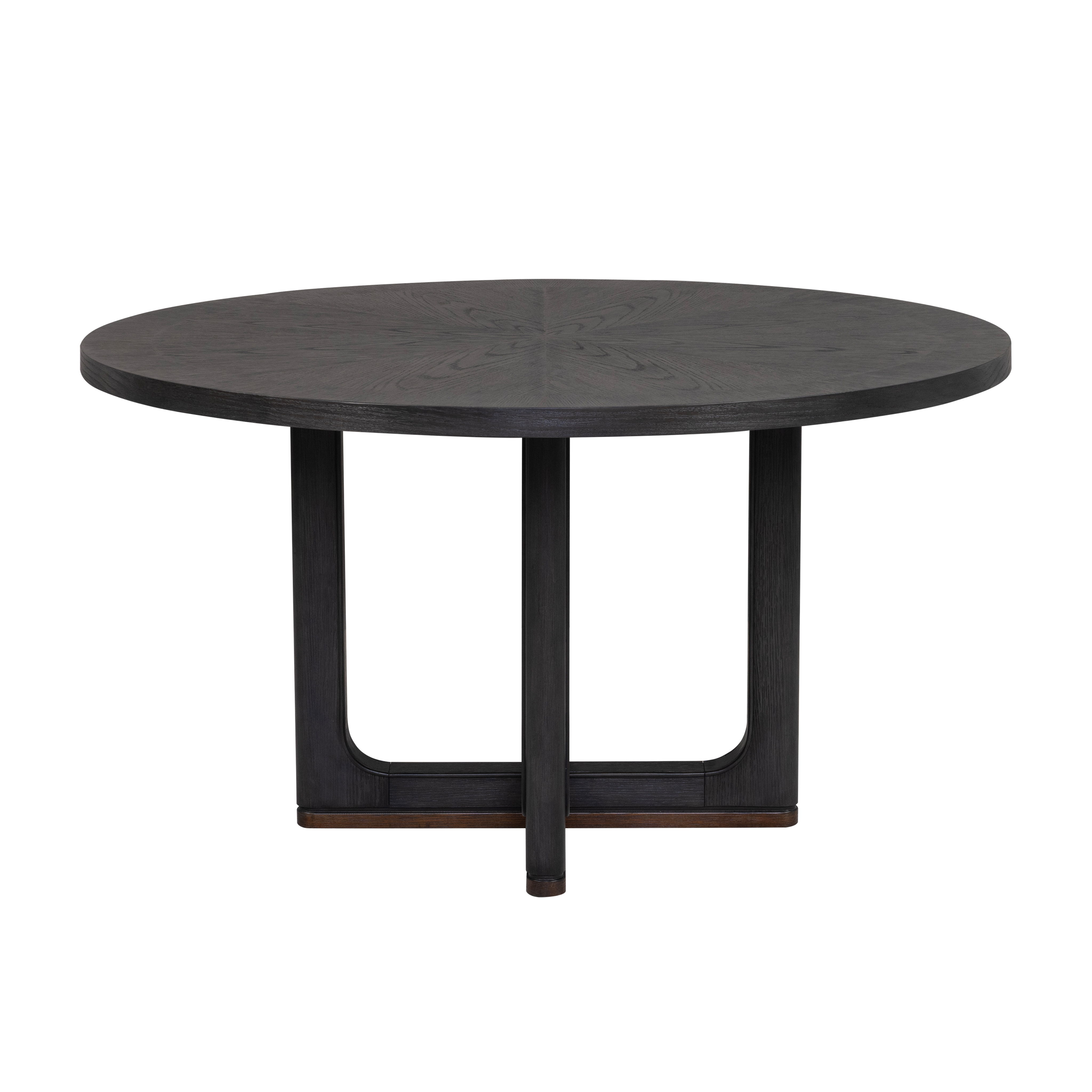 Waterfall - Round Dining Table - Deep Ebony, black, view 2