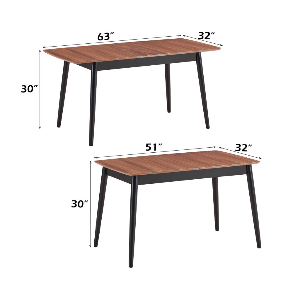Lanae - Dining Table - Natural & Black, black, view 3