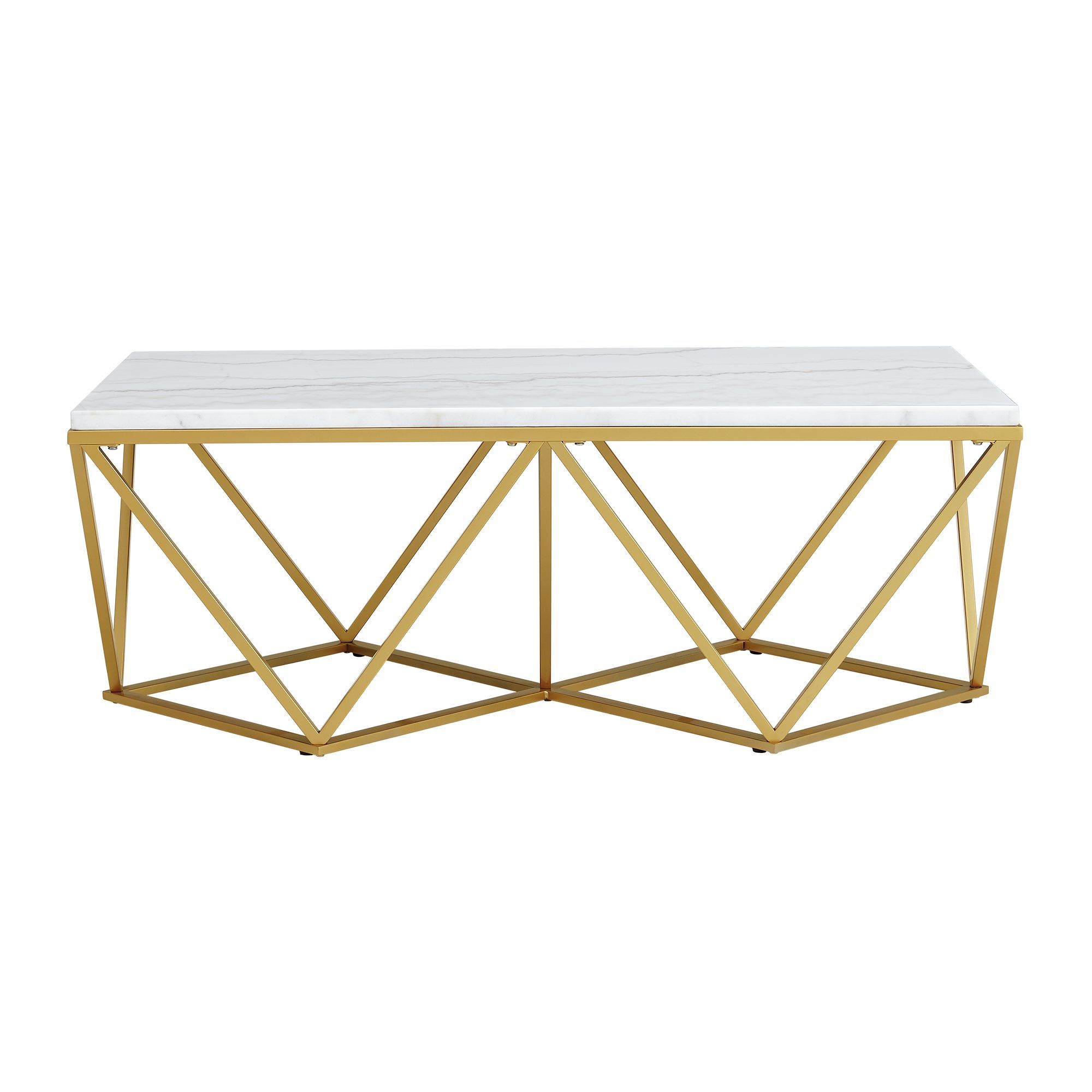 Riko - 2 Piece Occasional Table Set Coffee Table & End Table - Gold