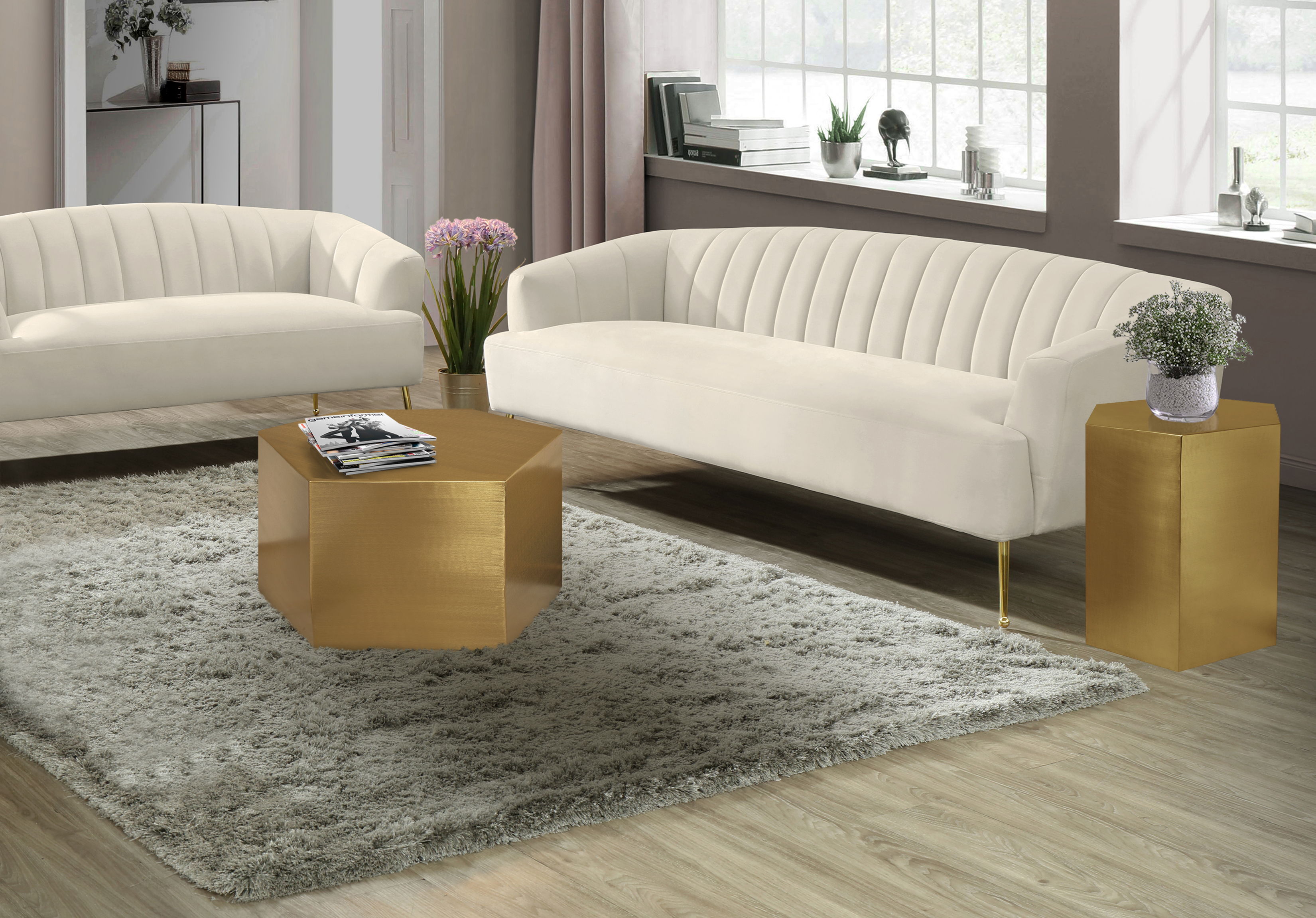 Hexagon - Coffee Table Modular Shape - Gold