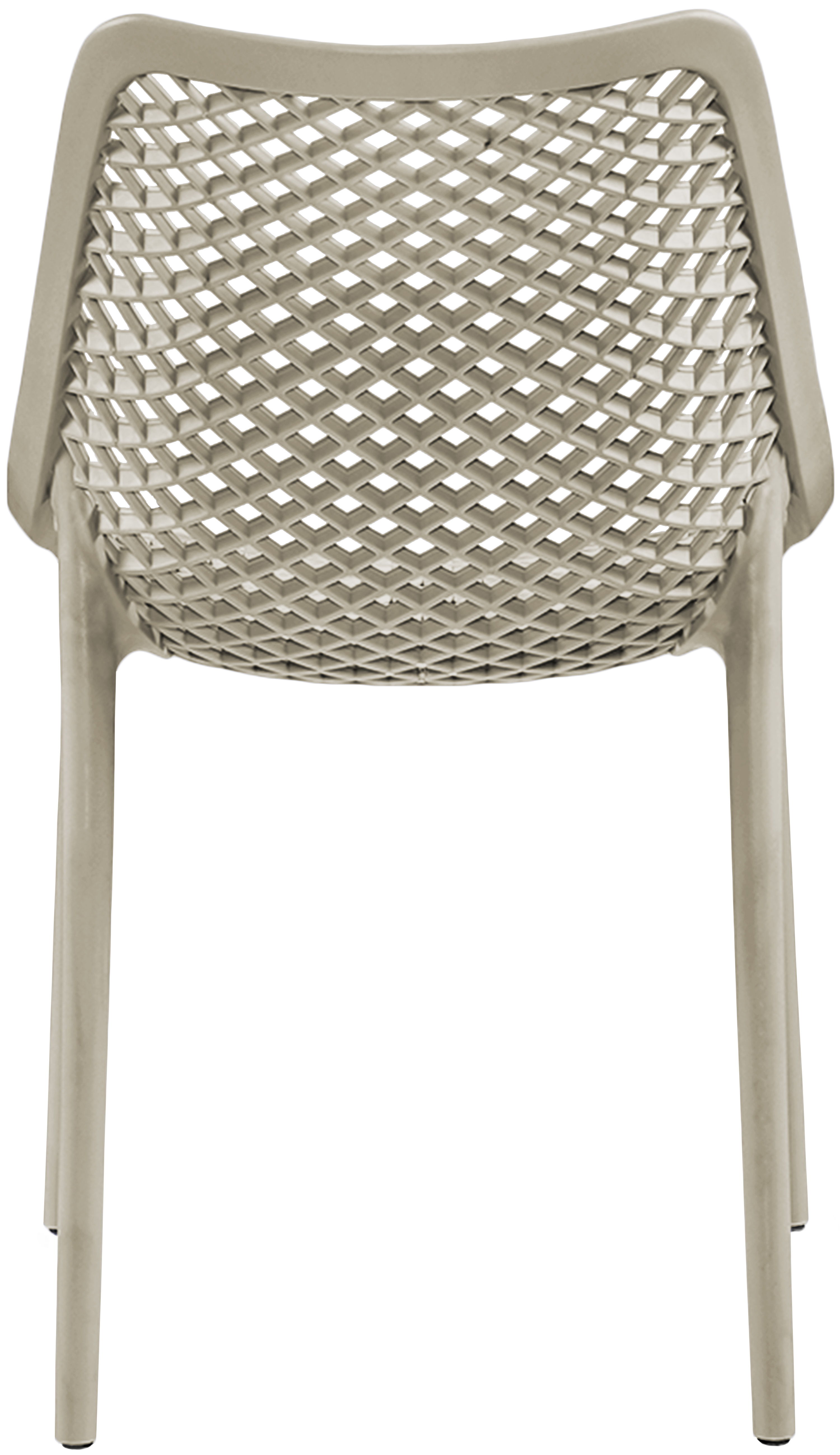 Mykonos - Plastic Outdoor Patio Dining Chair (Set of 4) - Taupe