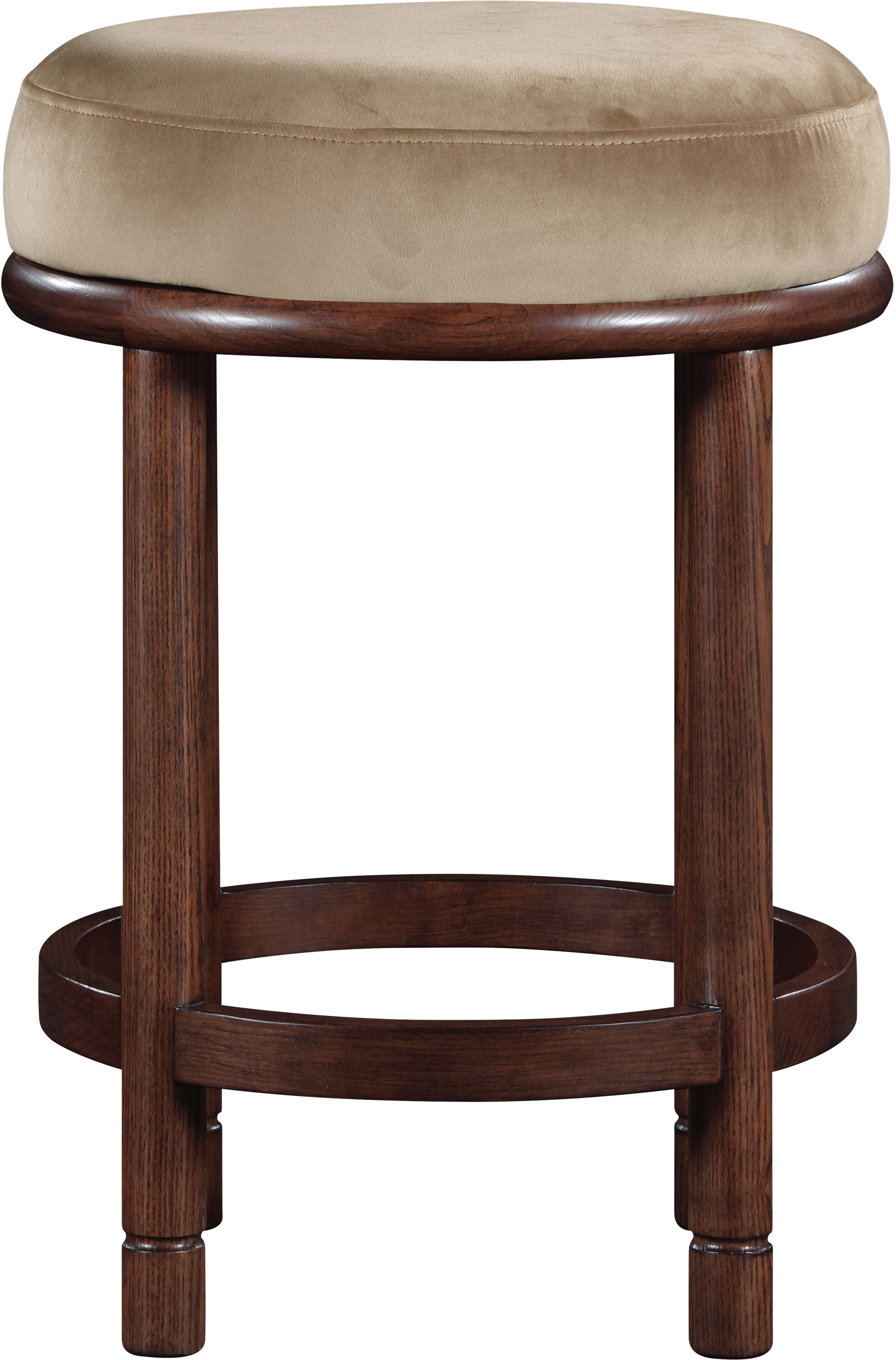 Monette - Counter Stool With Brown Base - Beige