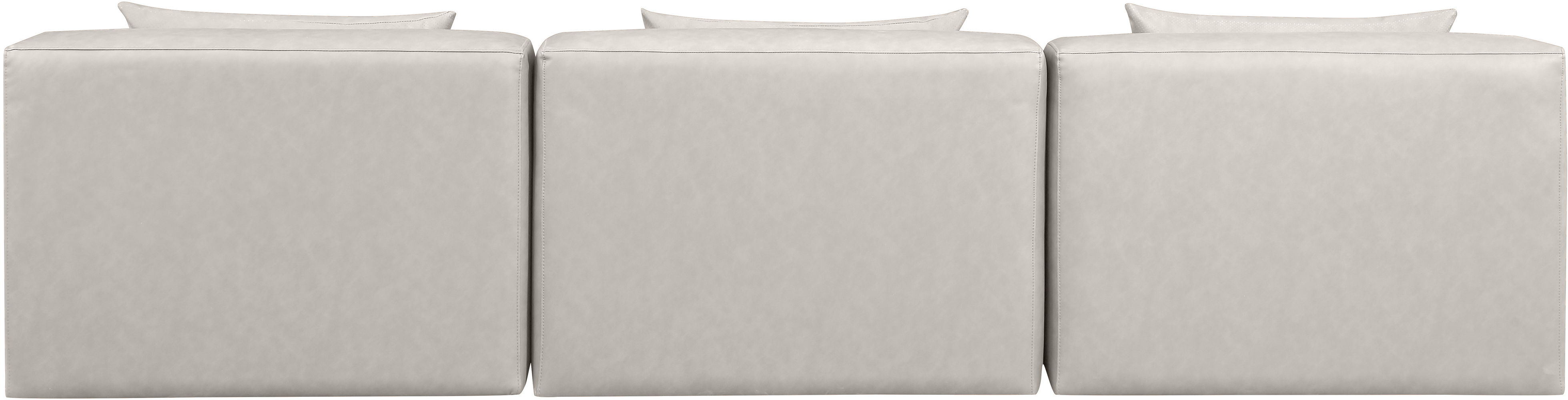 Cube - Modular 3 Piece Armless Sofa - Cream
