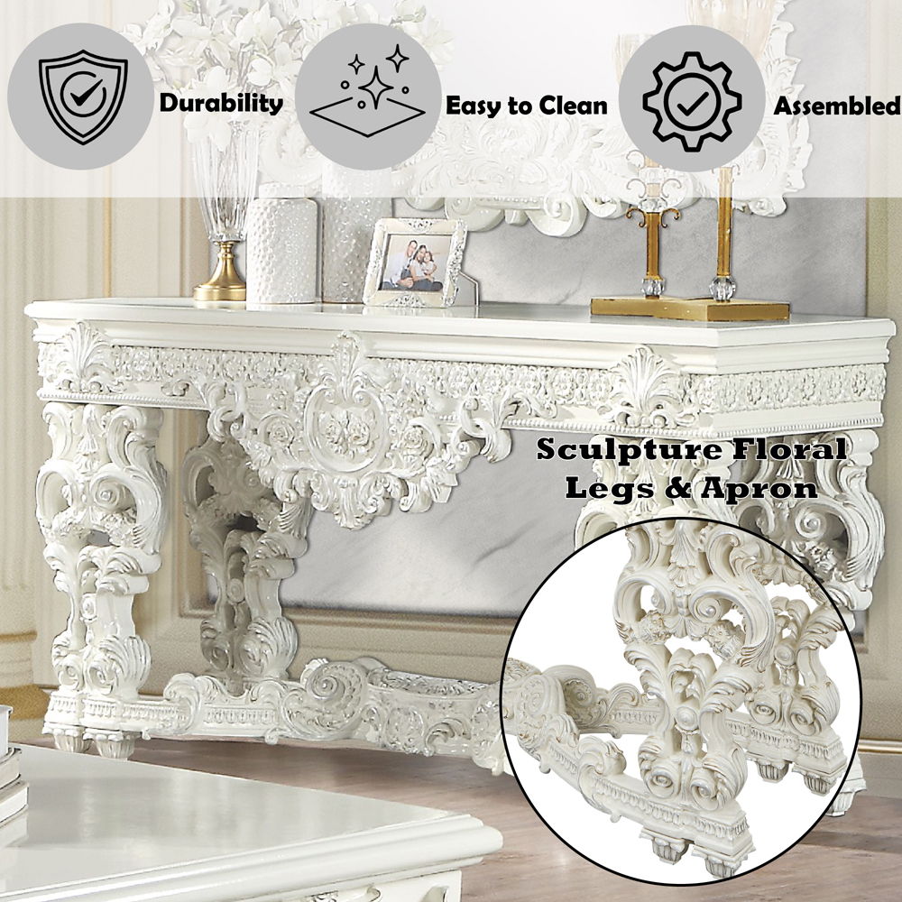 Adara - Sofa Table - Antique White, beige, view 4