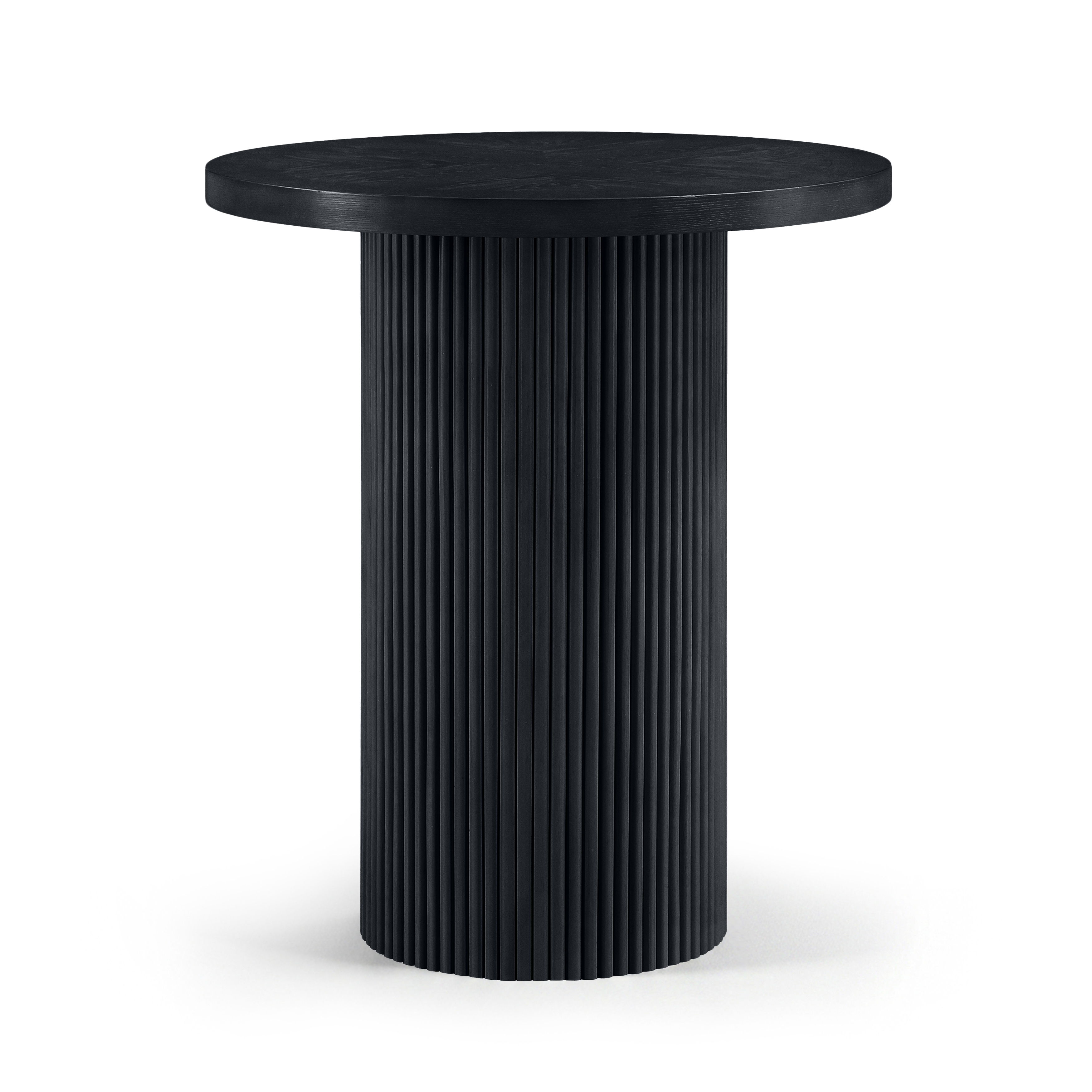 Belinda - Oak Veneer And Solid Wood Round Bar Height Table - Black