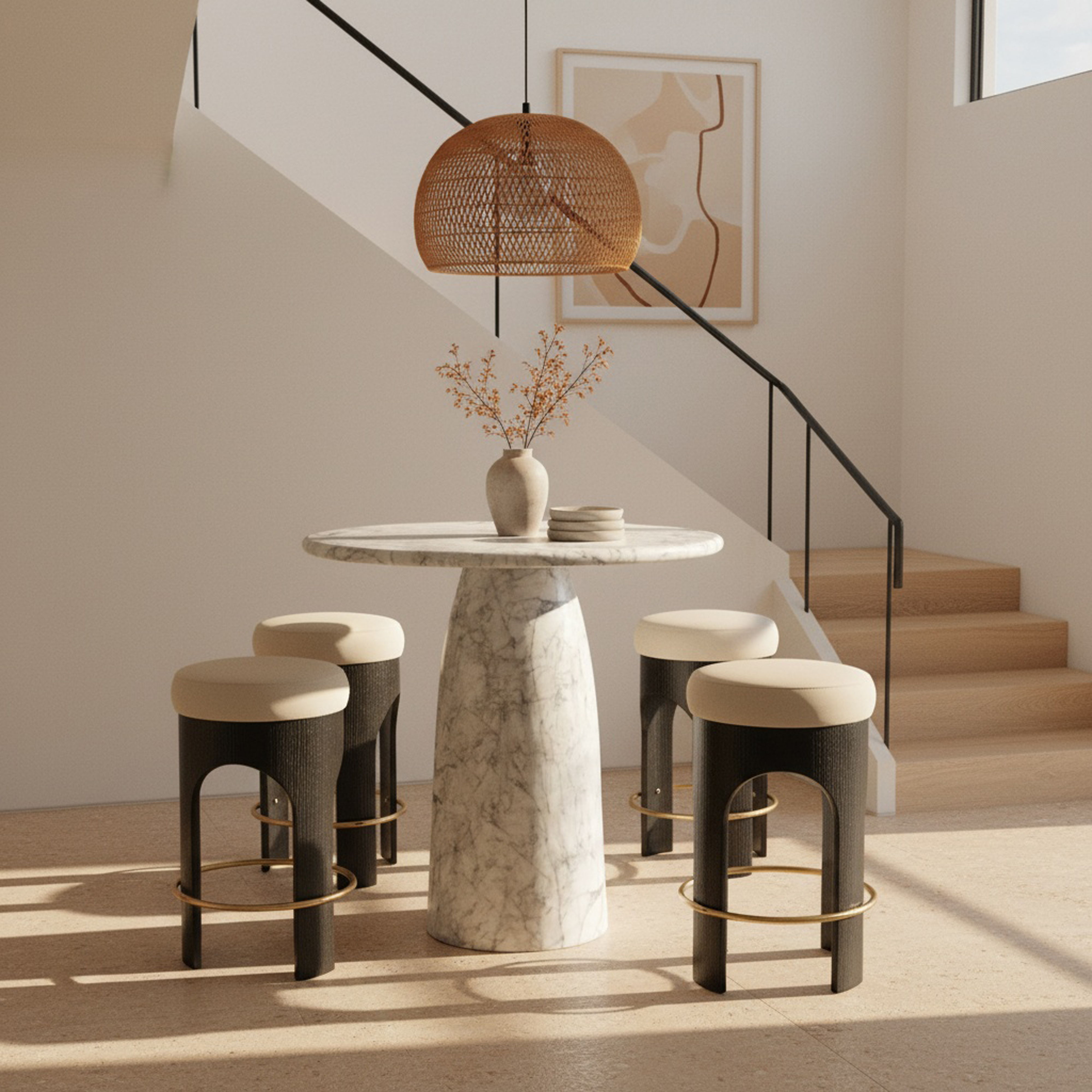 Cosenza - Concrete Indoor / Outdoor Bar Table - White
