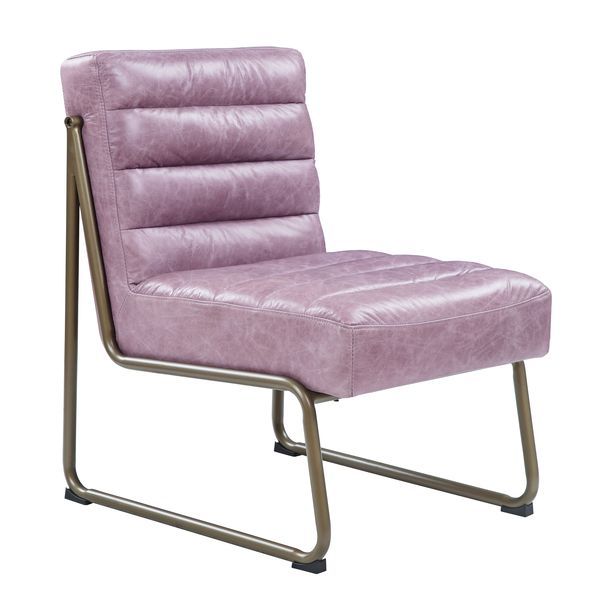 Loria - Accent Chair - Wisteria Top Grain Leather, pink, view 7