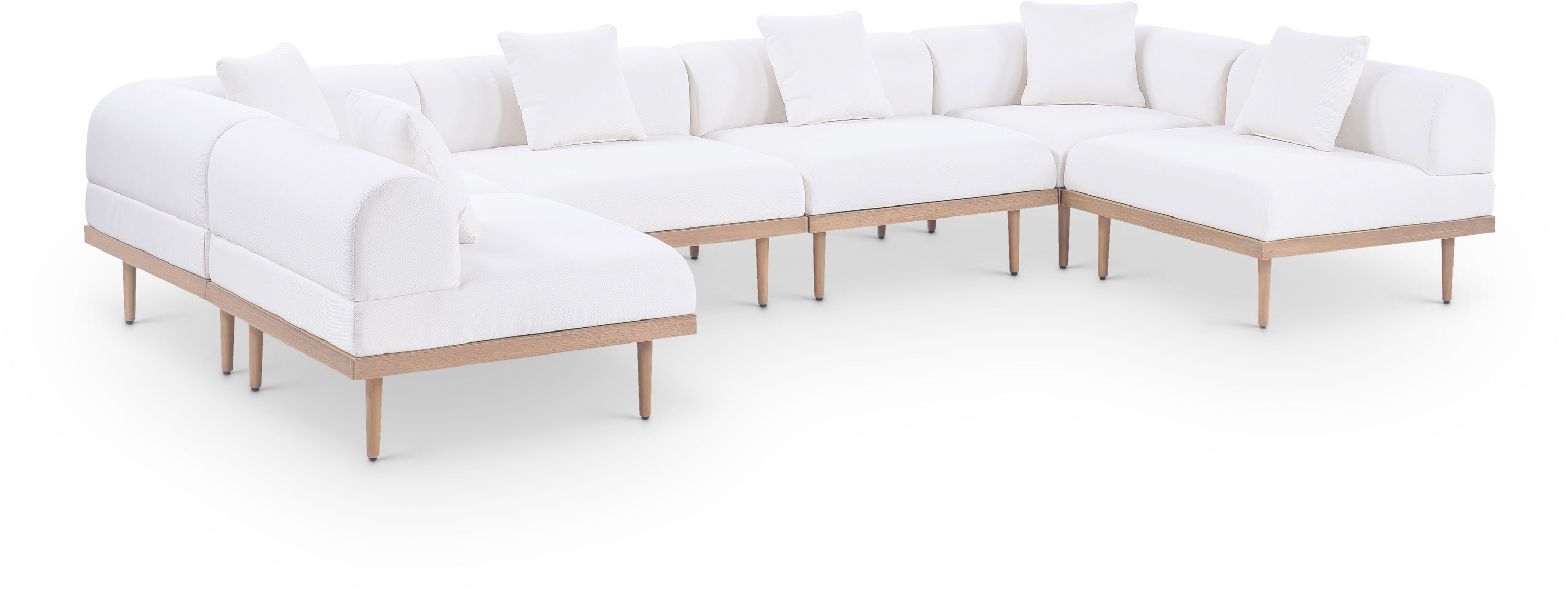 6 Pc · Resilient Water Resistant Fabric 142" Outdoor Patio Modular Sectional