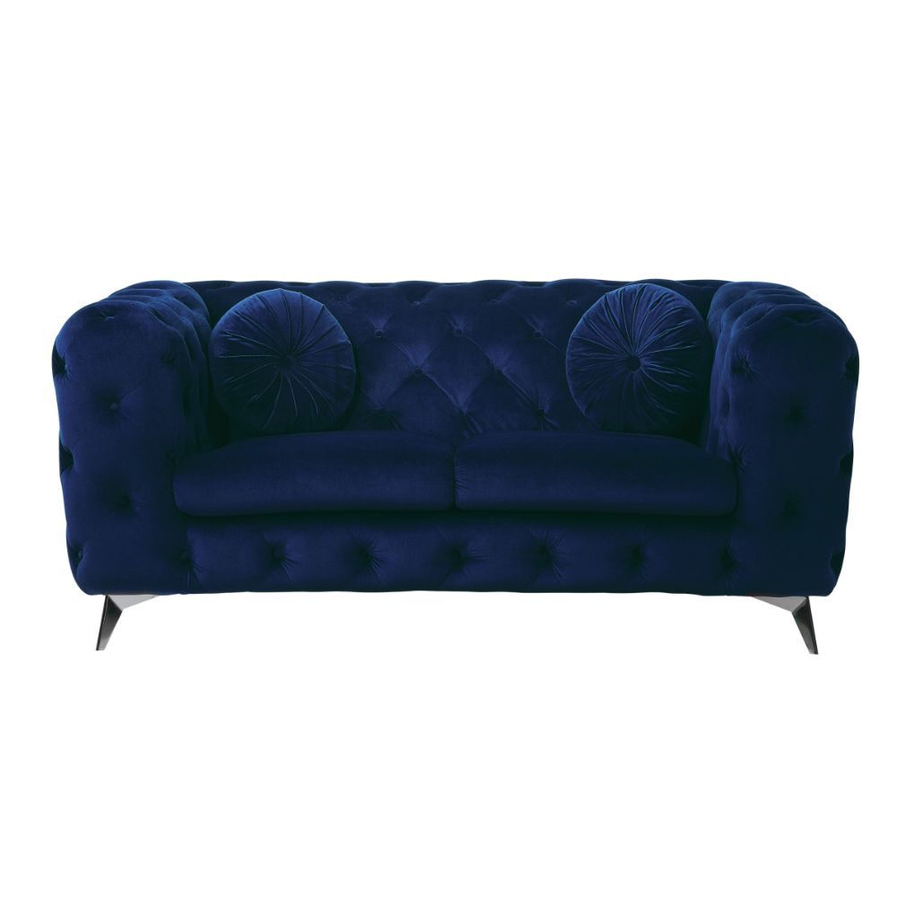 Atronia - Loveseat - Blue Velvet, blue, view 4